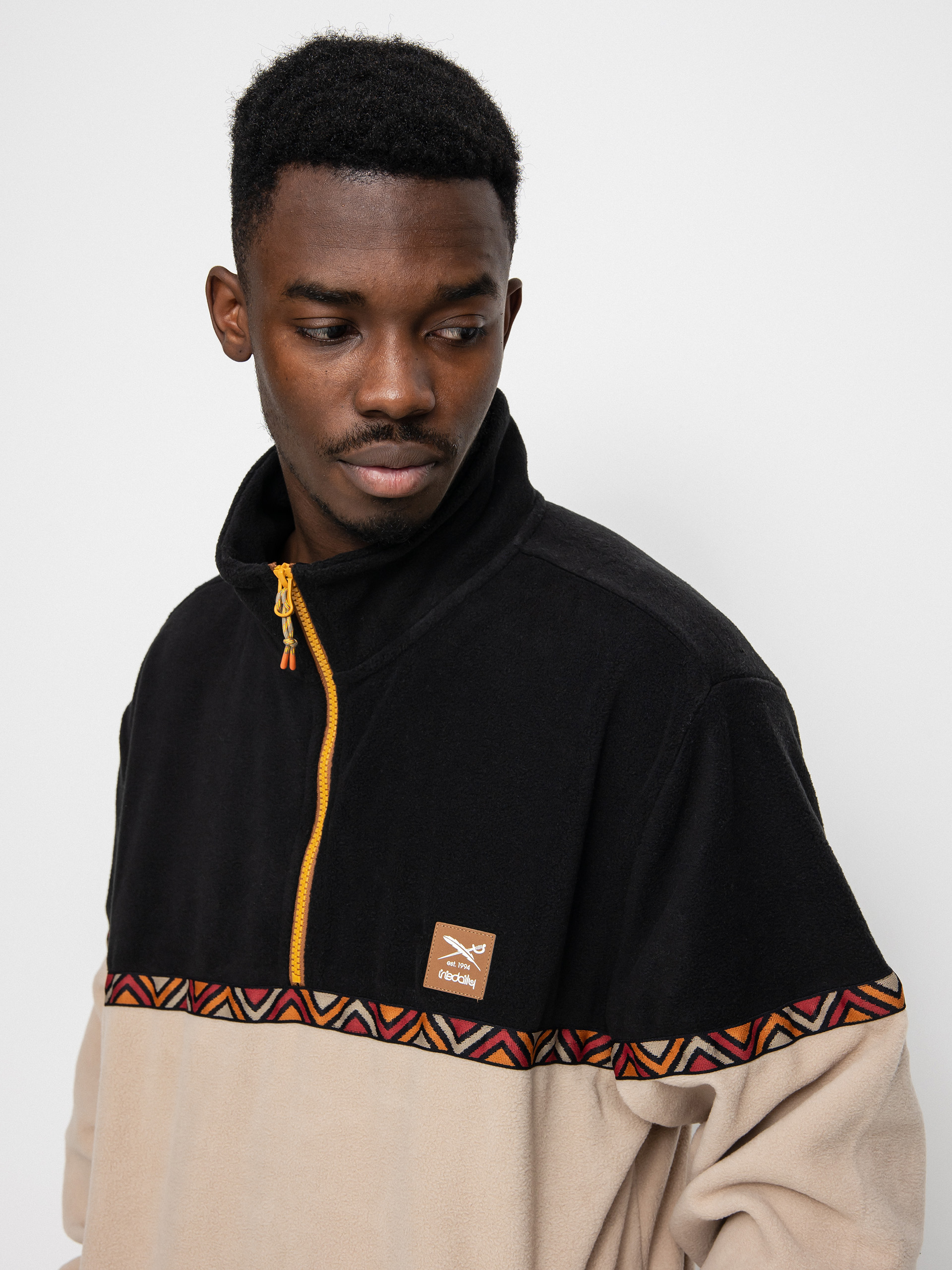 Iriedaily Monte Noe Troyer Fleece - black, beige (khaki)
