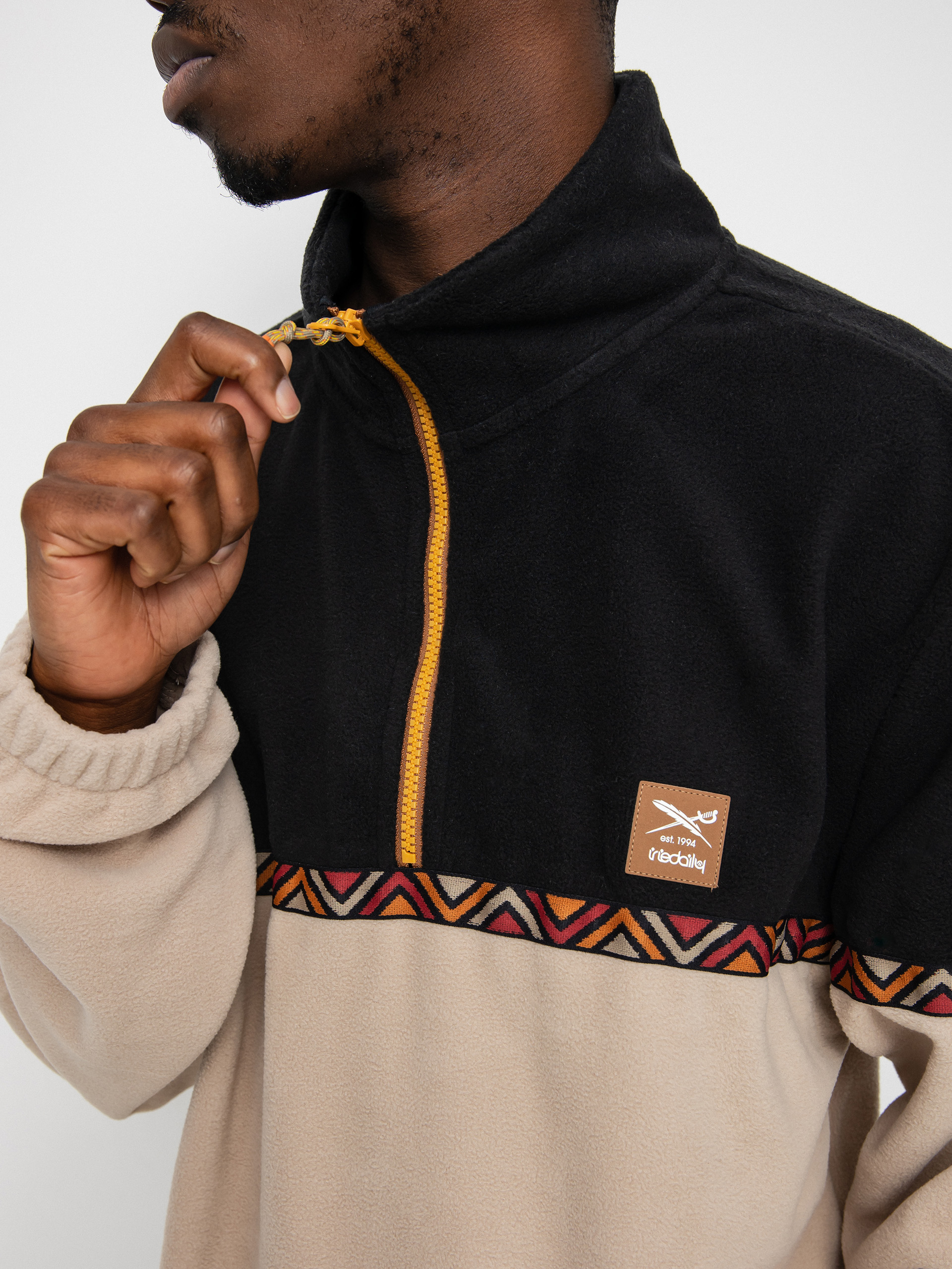 Mens Iriedaily Monte Noe Troyer Fleece  (khaki)