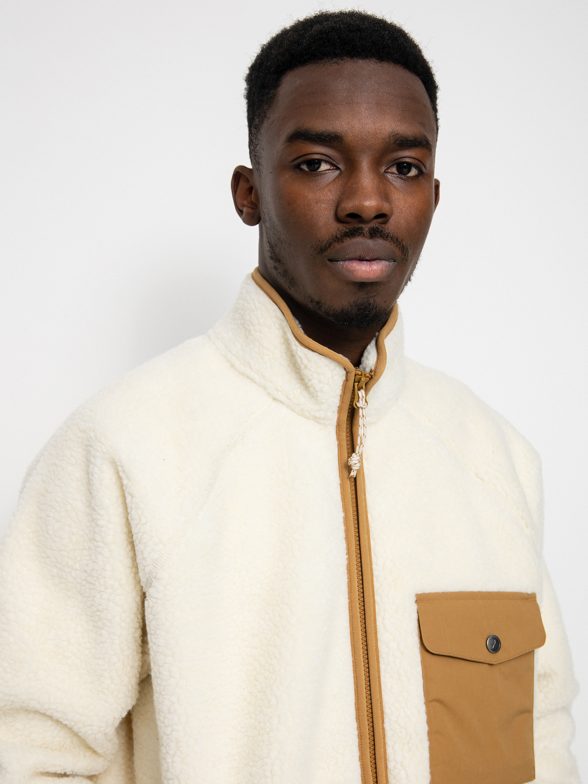 Mens Fjallraven Vardag Pile Fleece (chalk white)