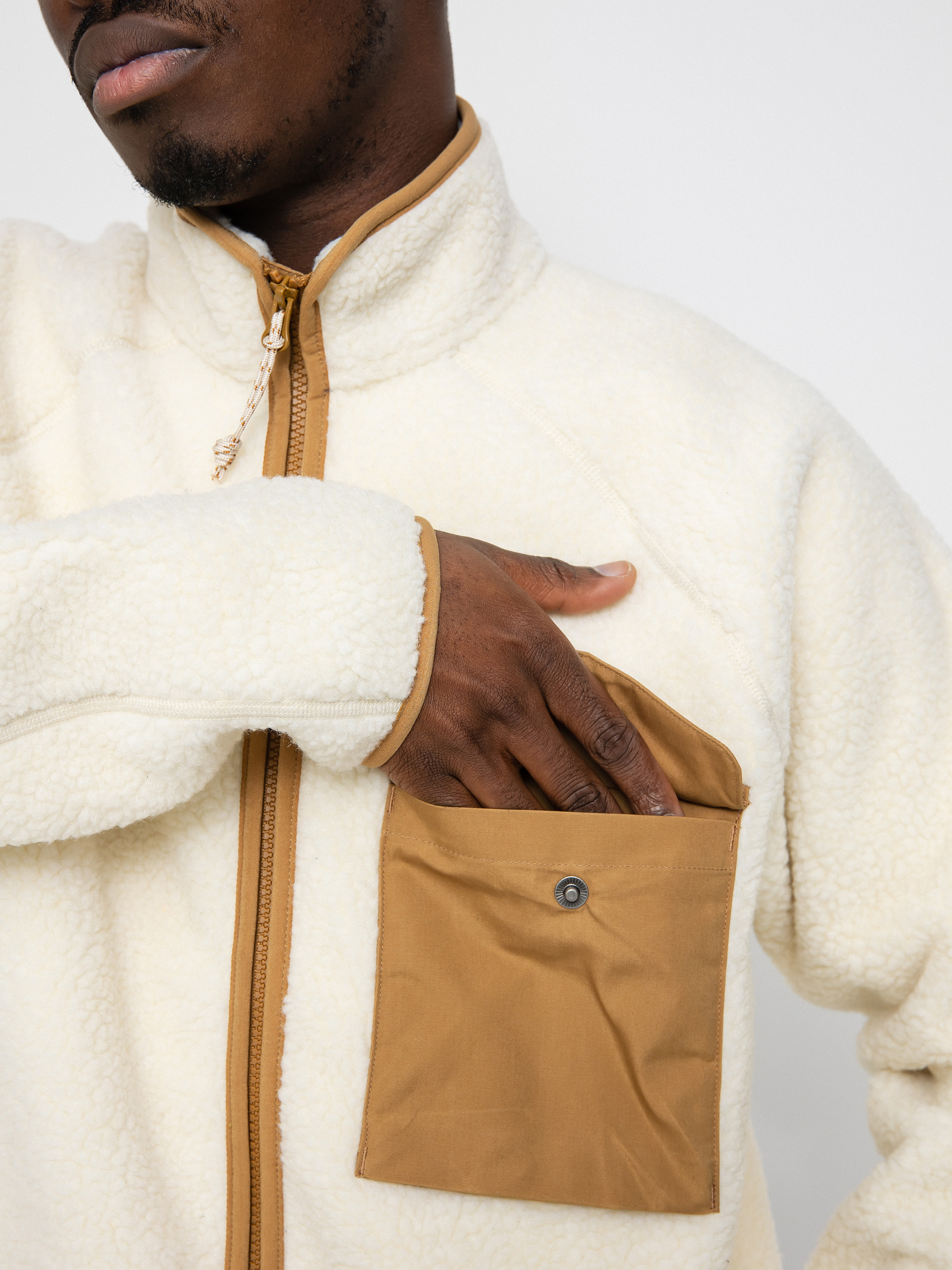 Mens Fjallraven Vardag Pile Fleece (chalk white)