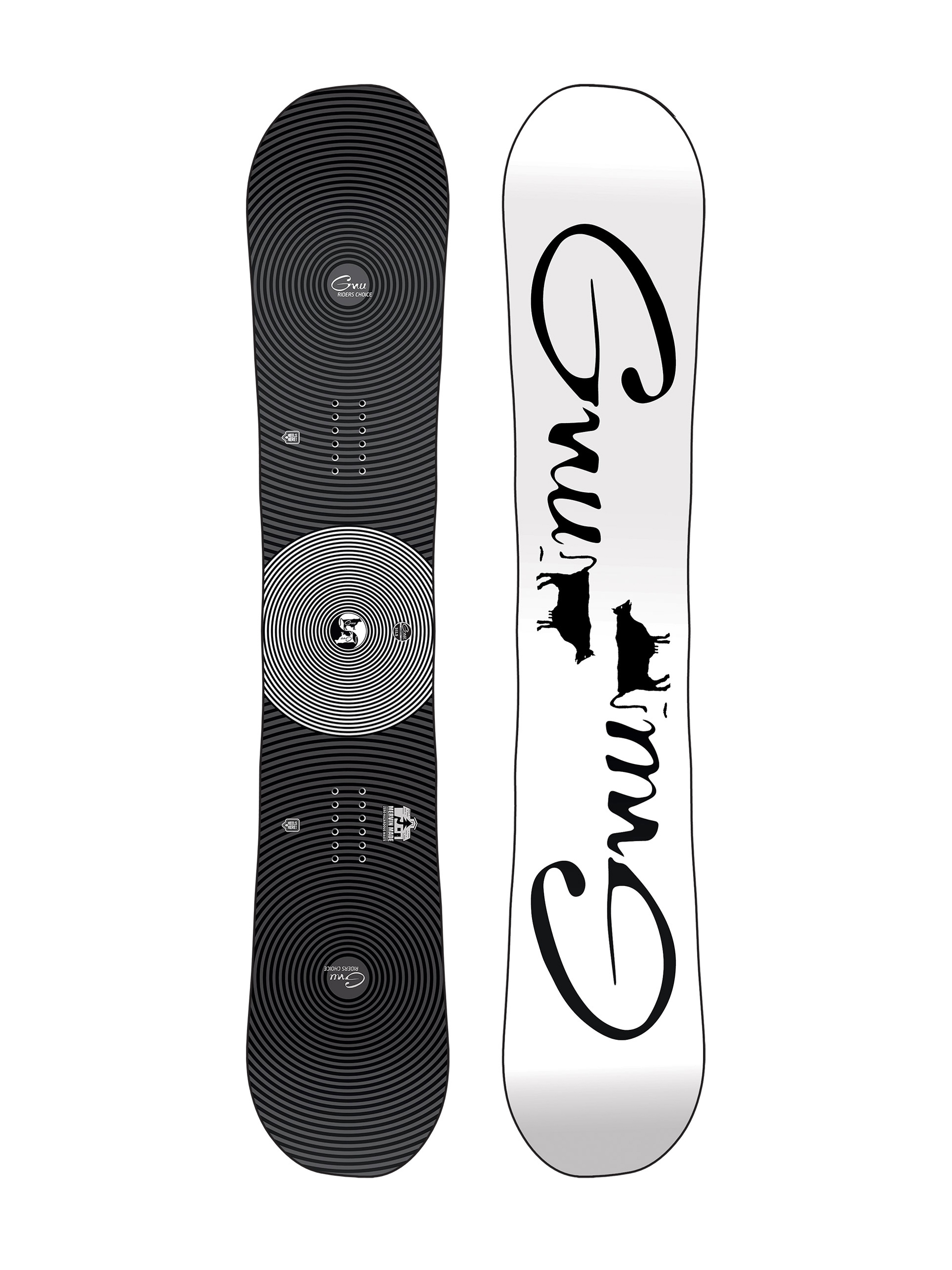 Gnu Riders Choice Snowboard - white, black (white/black)