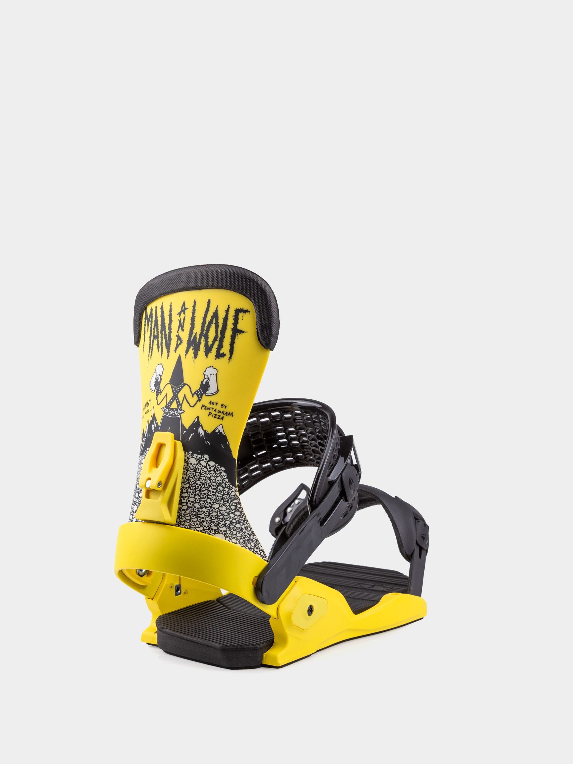 Mens Drake Fifty Man&Wolf Snowboard bindings (yellow)