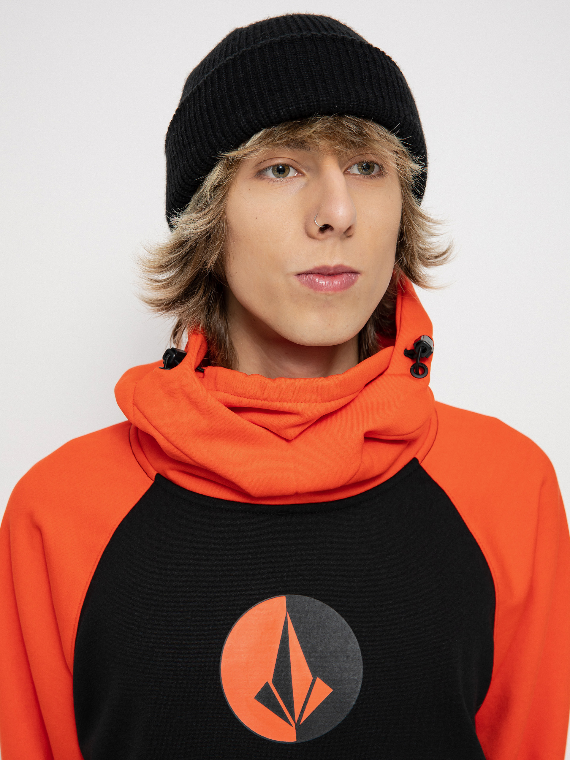 Mens Volcom Hydro Riding HD Active sweatshirt (orange shock)