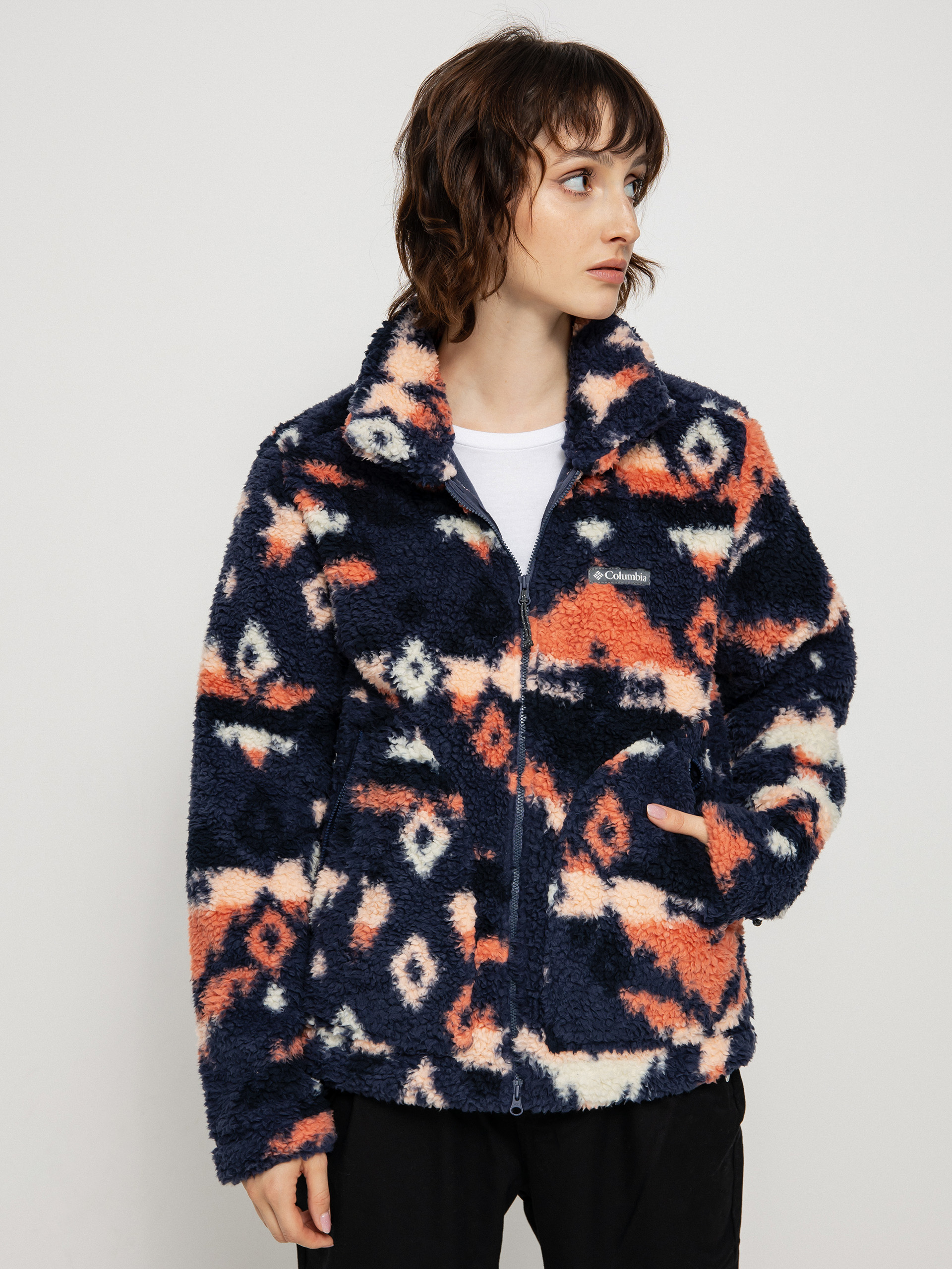 Womens Columbia Winter Pass Sherpa FZ Fleece (nocturnal rocky)