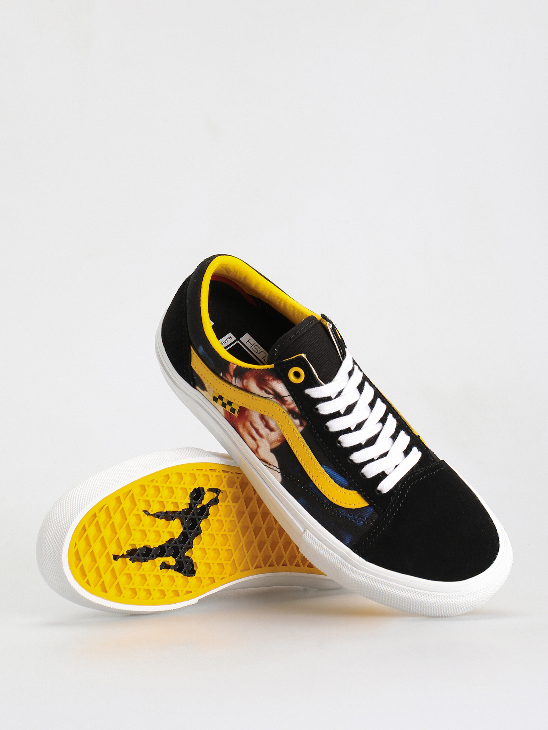 Vans old skool black cheap yellow