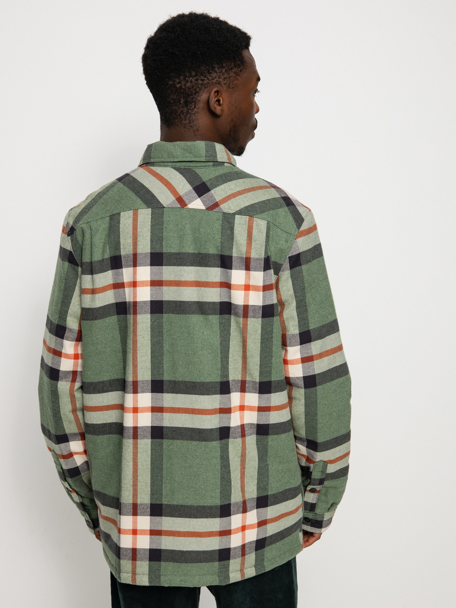 Patagonia Insulated Organic Cotton Fjord Flannel Jacket (forestry/hemlock green)