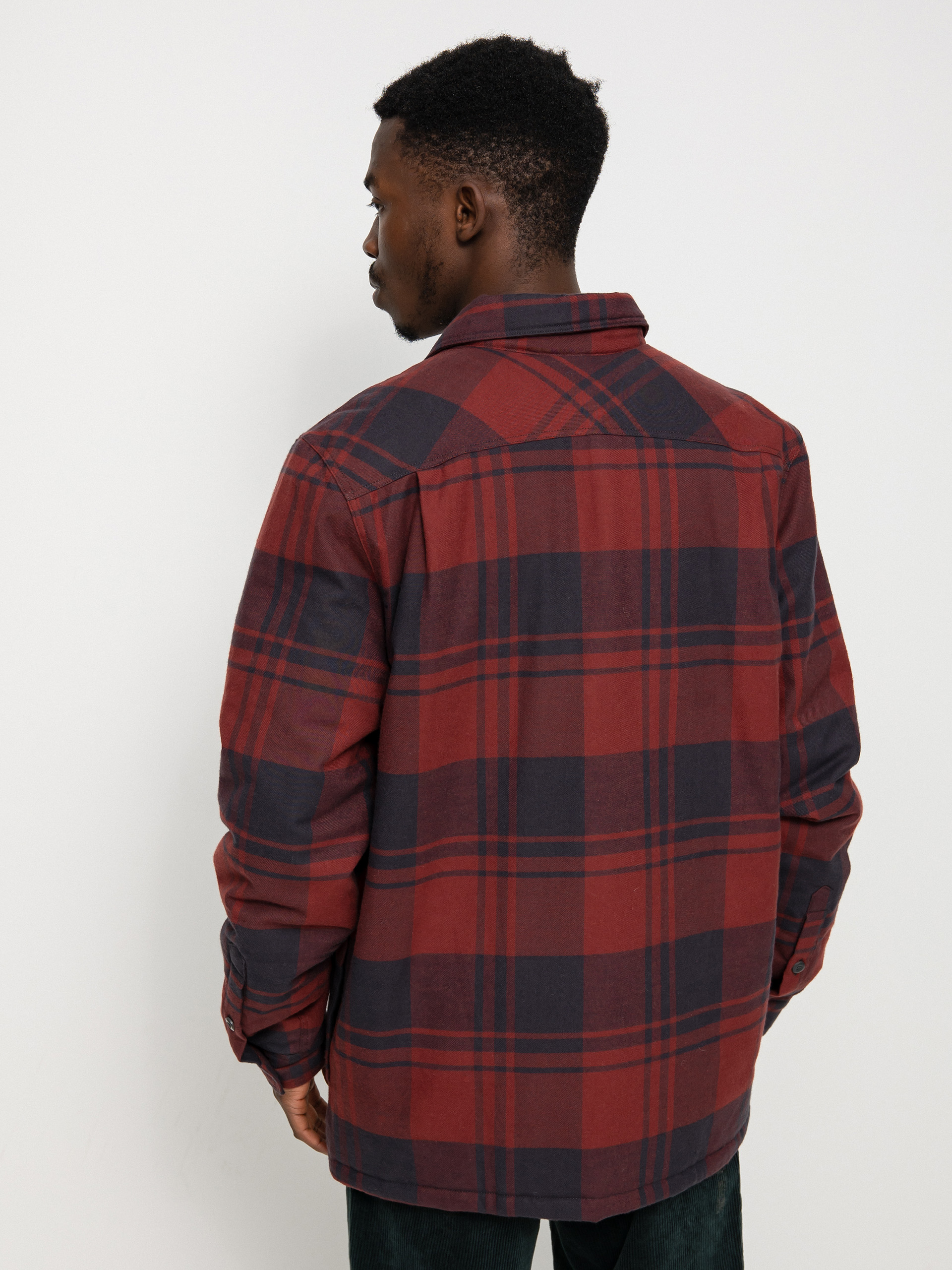 Patagonia Insulated Organic Cotton Fjord Flannel Jacke (live oak/sequoia red)