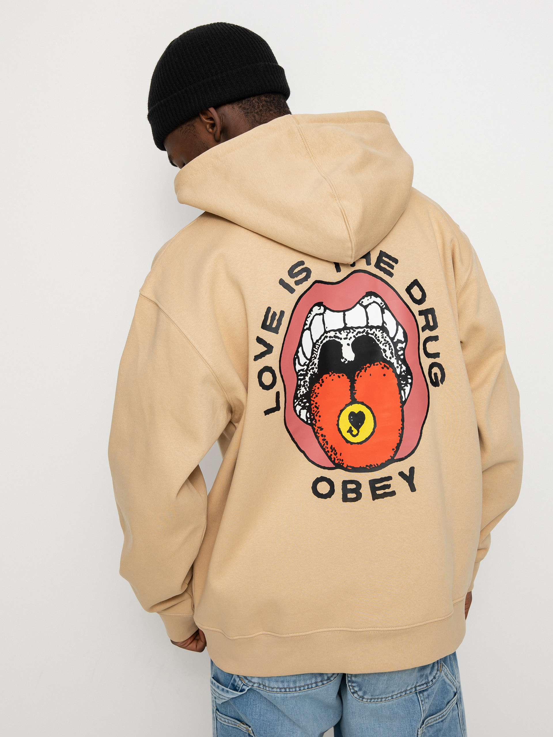 OBEY Love Is The Drug Sweatshirt (oatmilk)