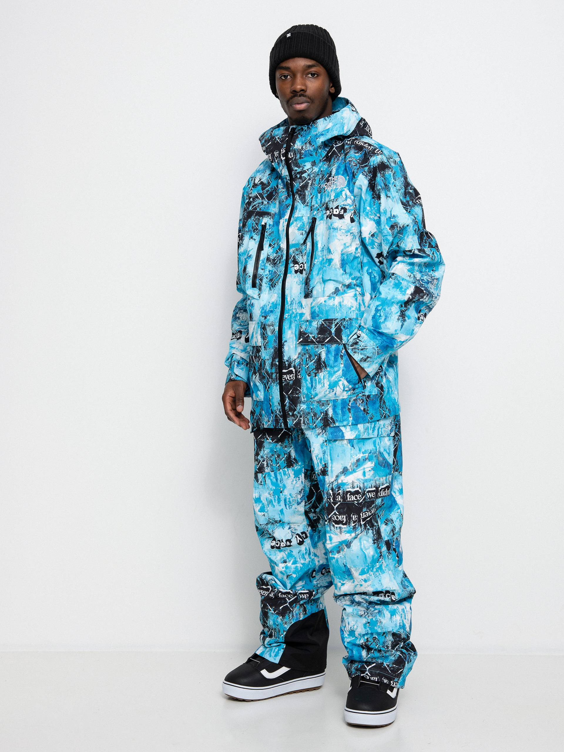 Mens The North Face Printed Dragline Snowboard jacket (norse blue/cole navin/never a face print)