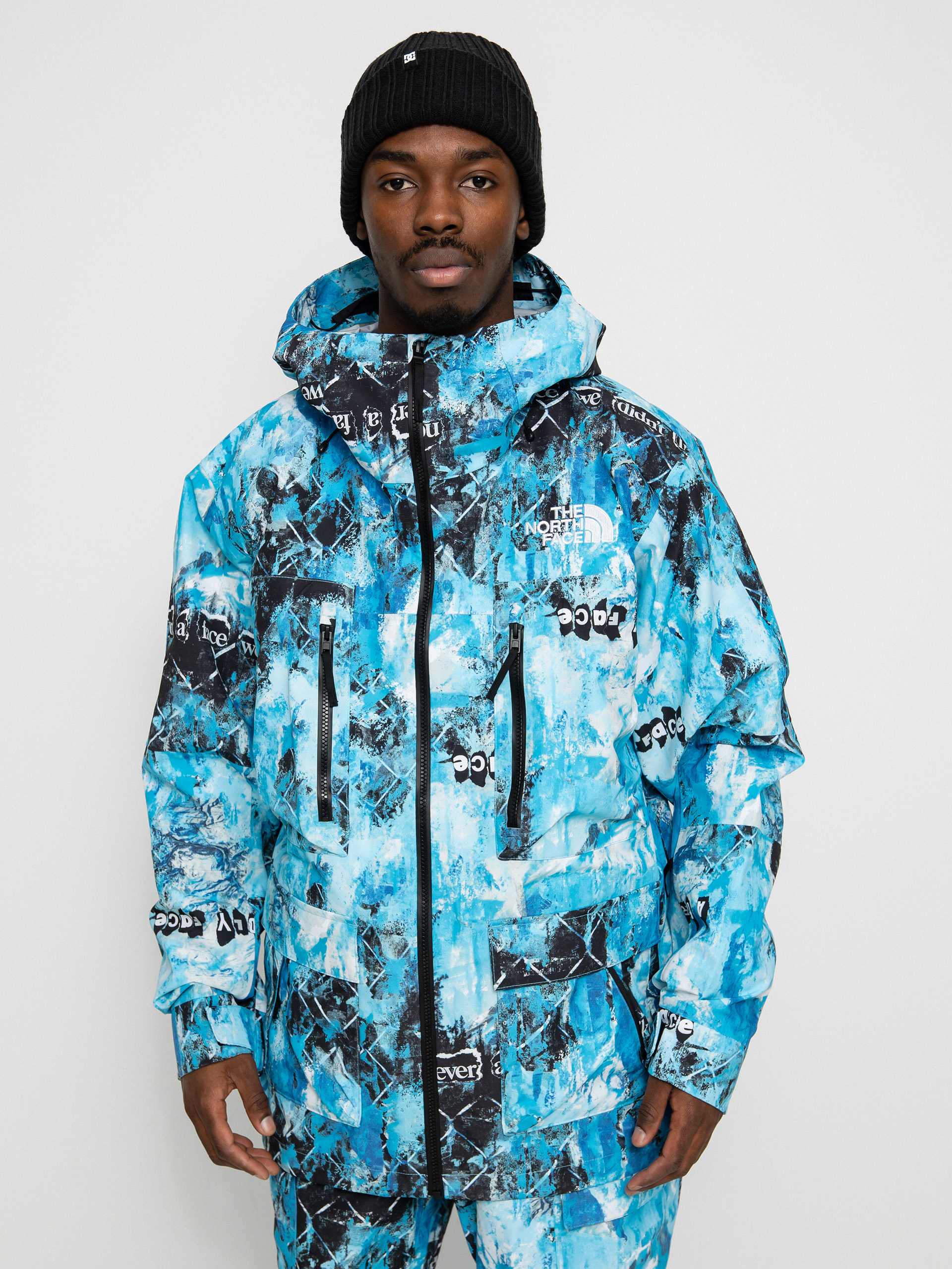 Mens The North Face Printed Dragline Snowboard jacket (norse blue/cole navin/never a face print)