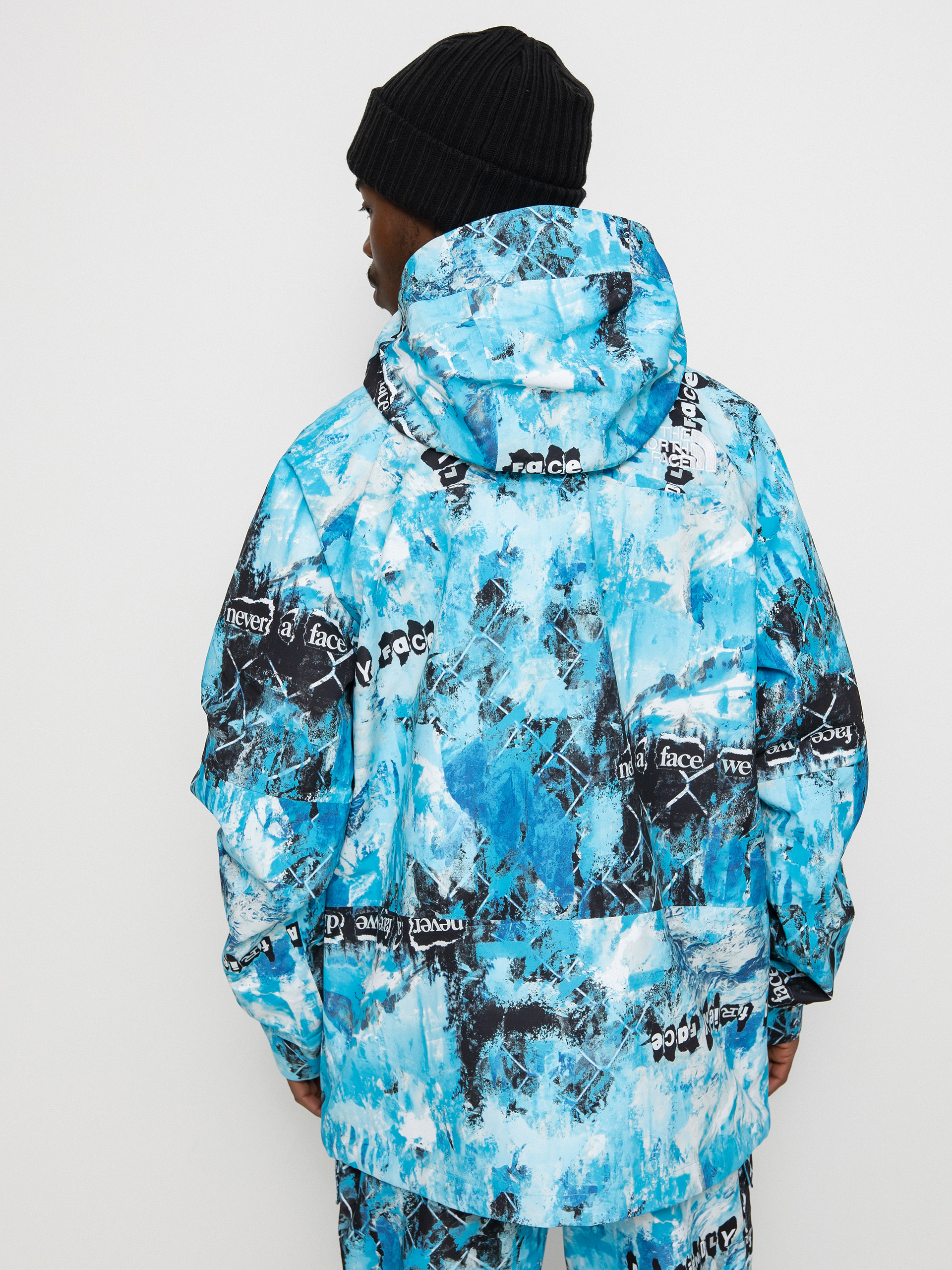 Mens The North Face Printed Dragline Snowboard jacket (norse blue/cole navin/never a face print)