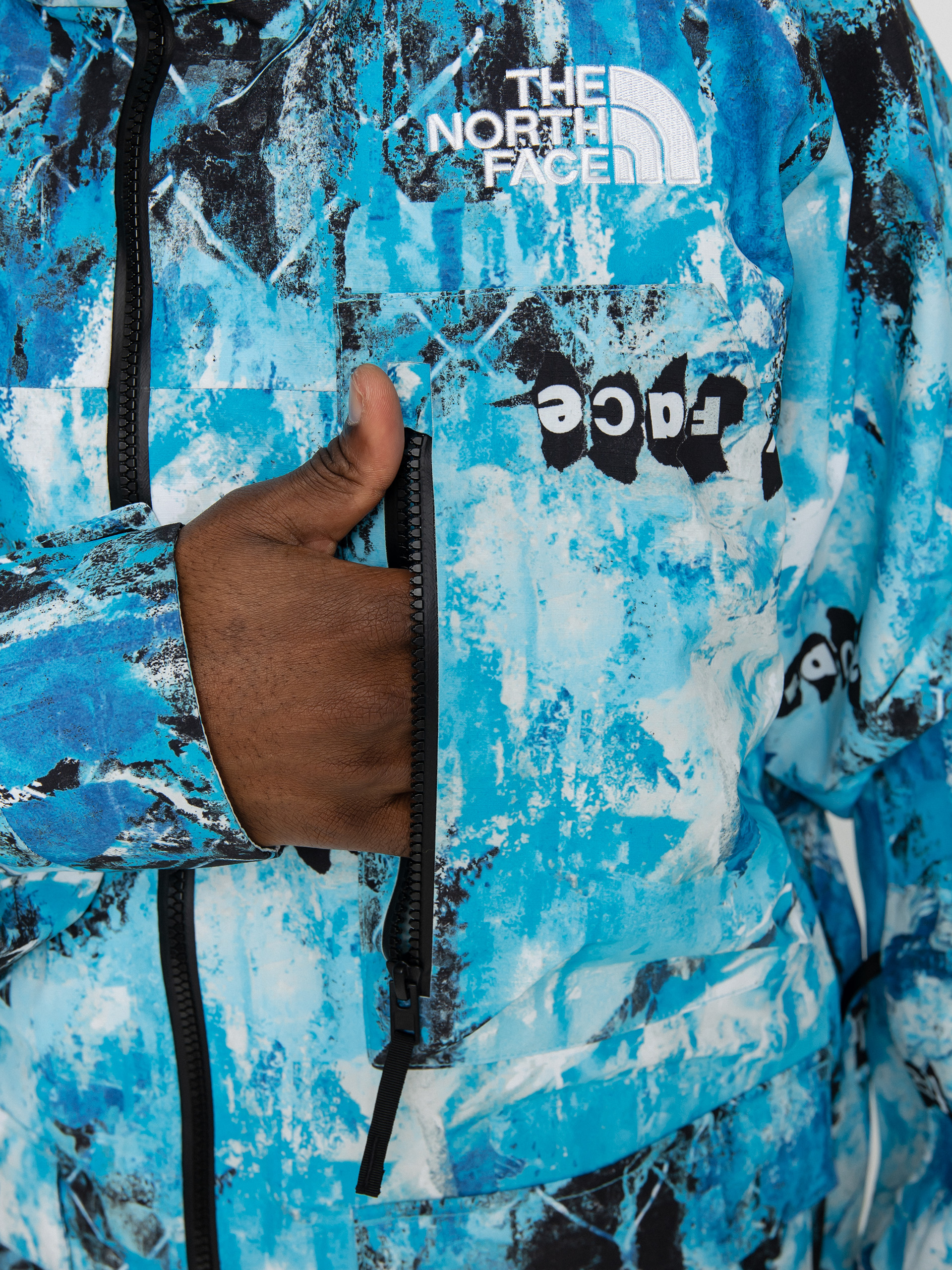 Mens The North Face Printed Dragline Snowboard jacket (norse blue/cole navin/never a face print)