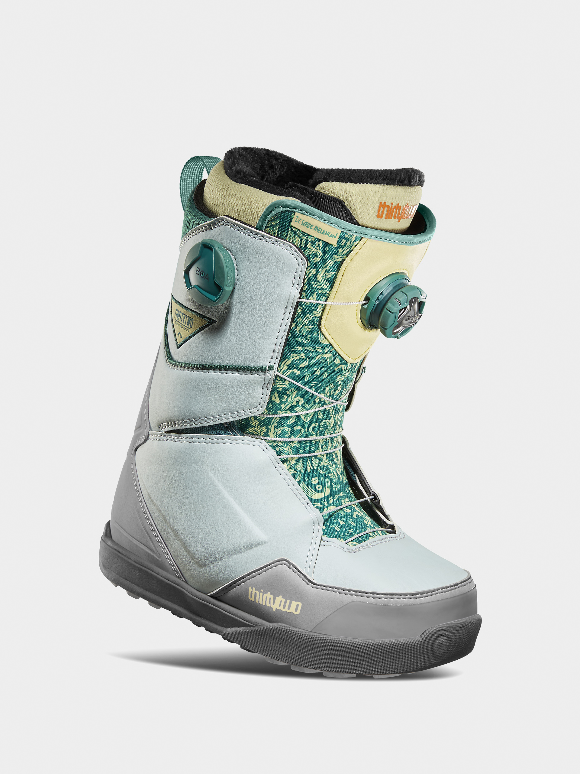 Womens ThirtyTwo Lashed Double Boa Melancon Snowboard boots (grey/green)