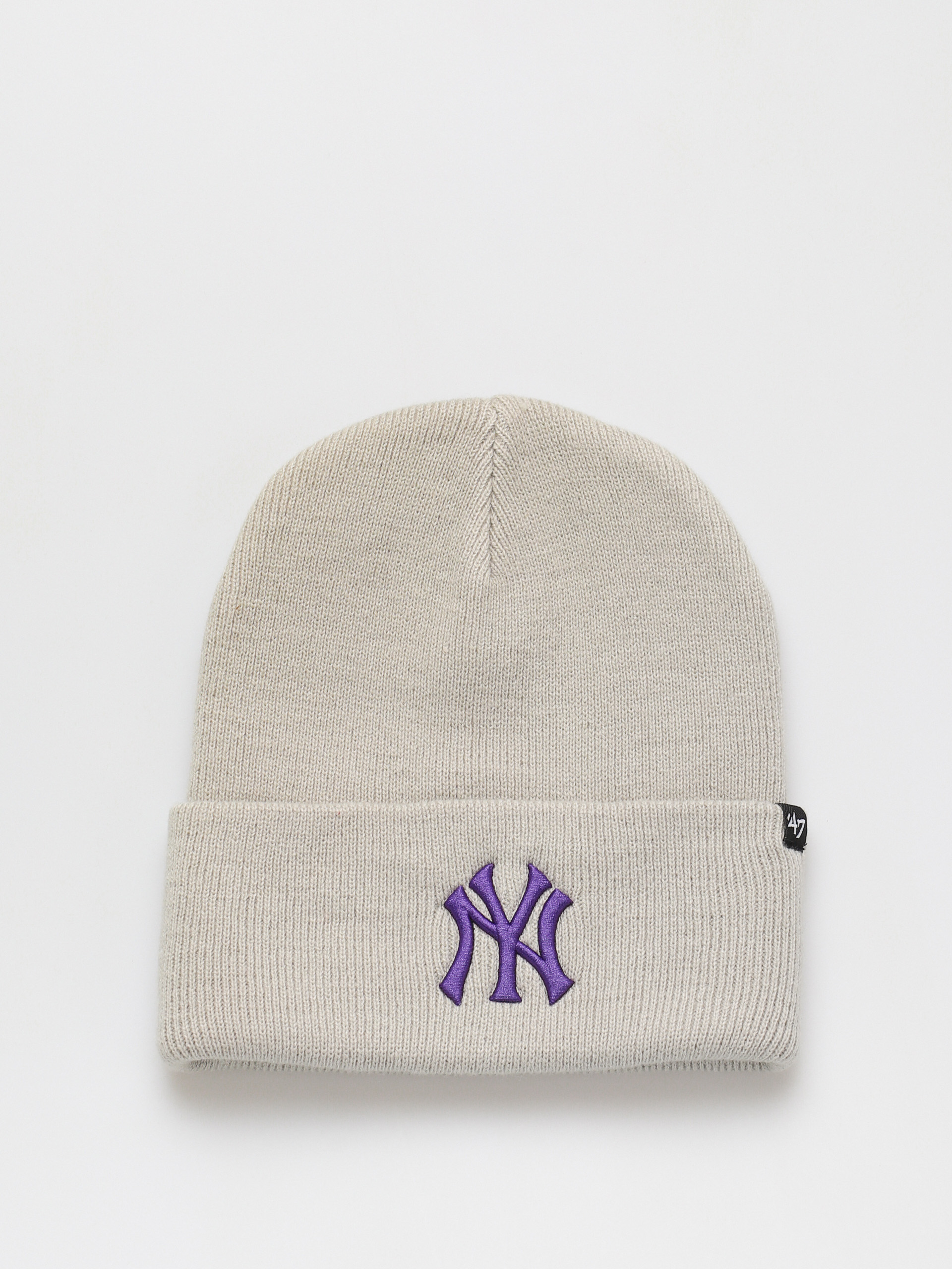 Bonnet Tricoté 39'47 Brand - Modèle Haymaker New York Yankees, Couleur Mauve, 100% Acrylique