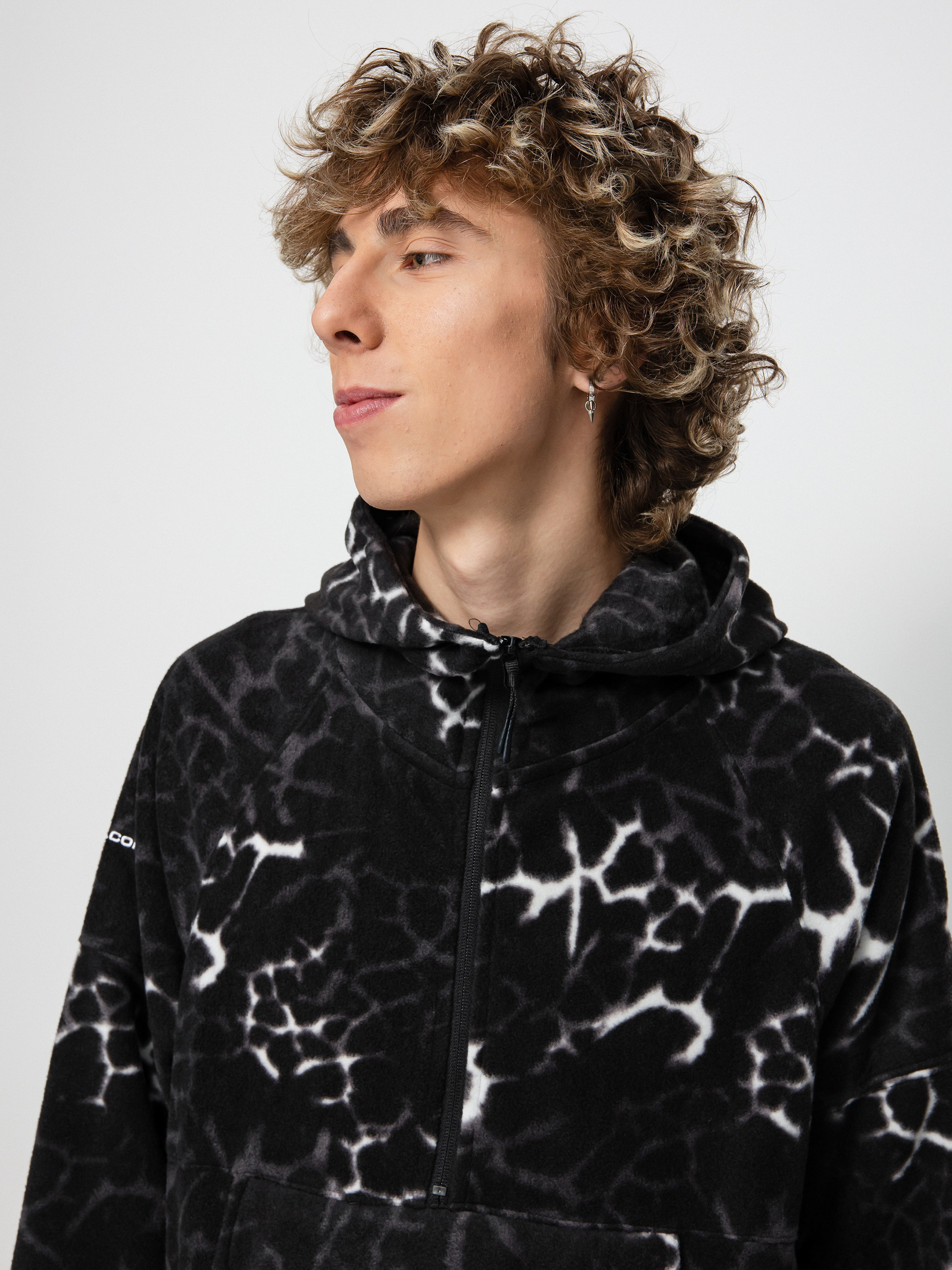 Herren Volcom V Science 1/2 Zip HD Hoodie (black giraffe)