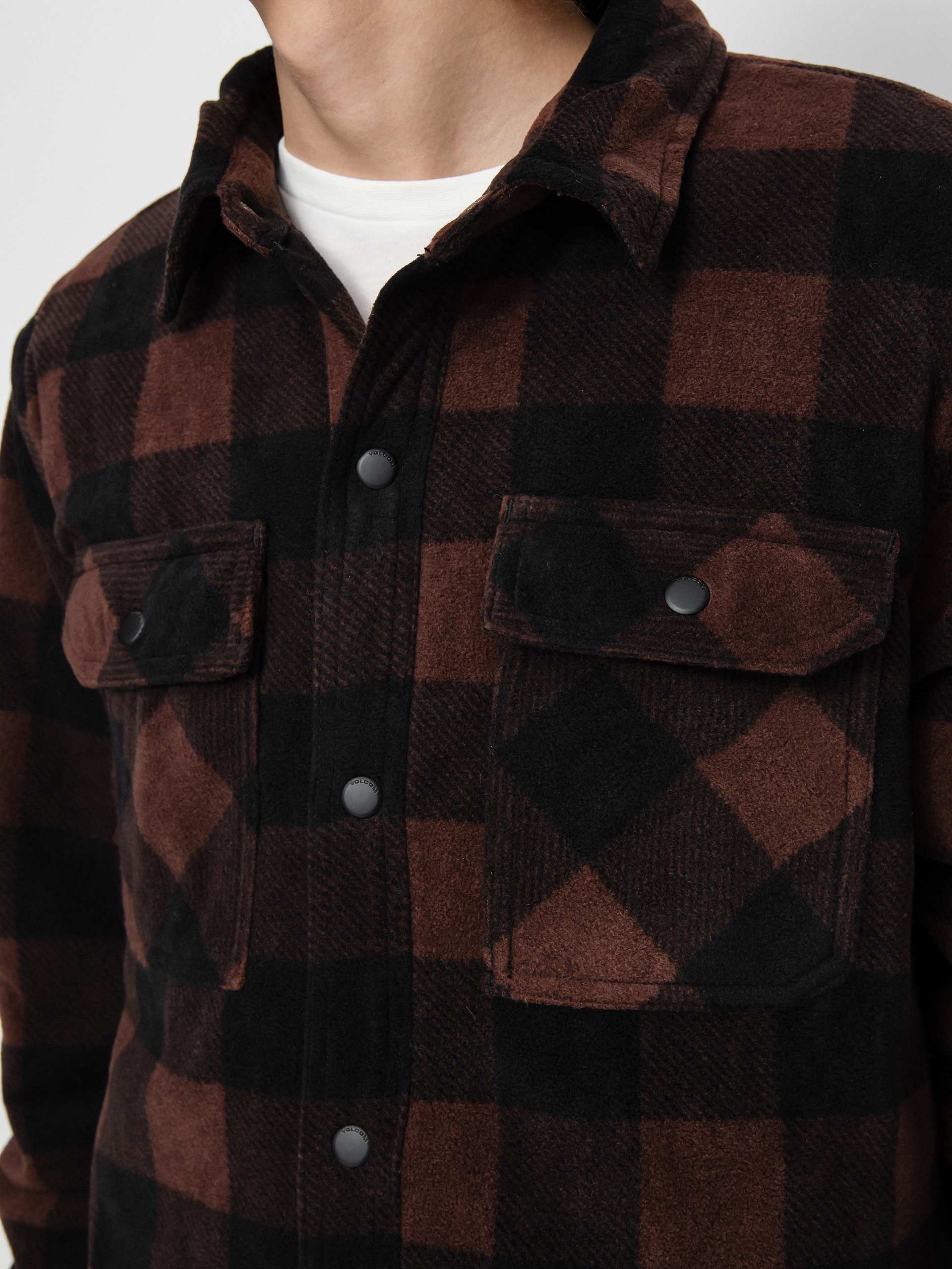 Volcom Bowered Fleece Ls Shirt (mahogany)