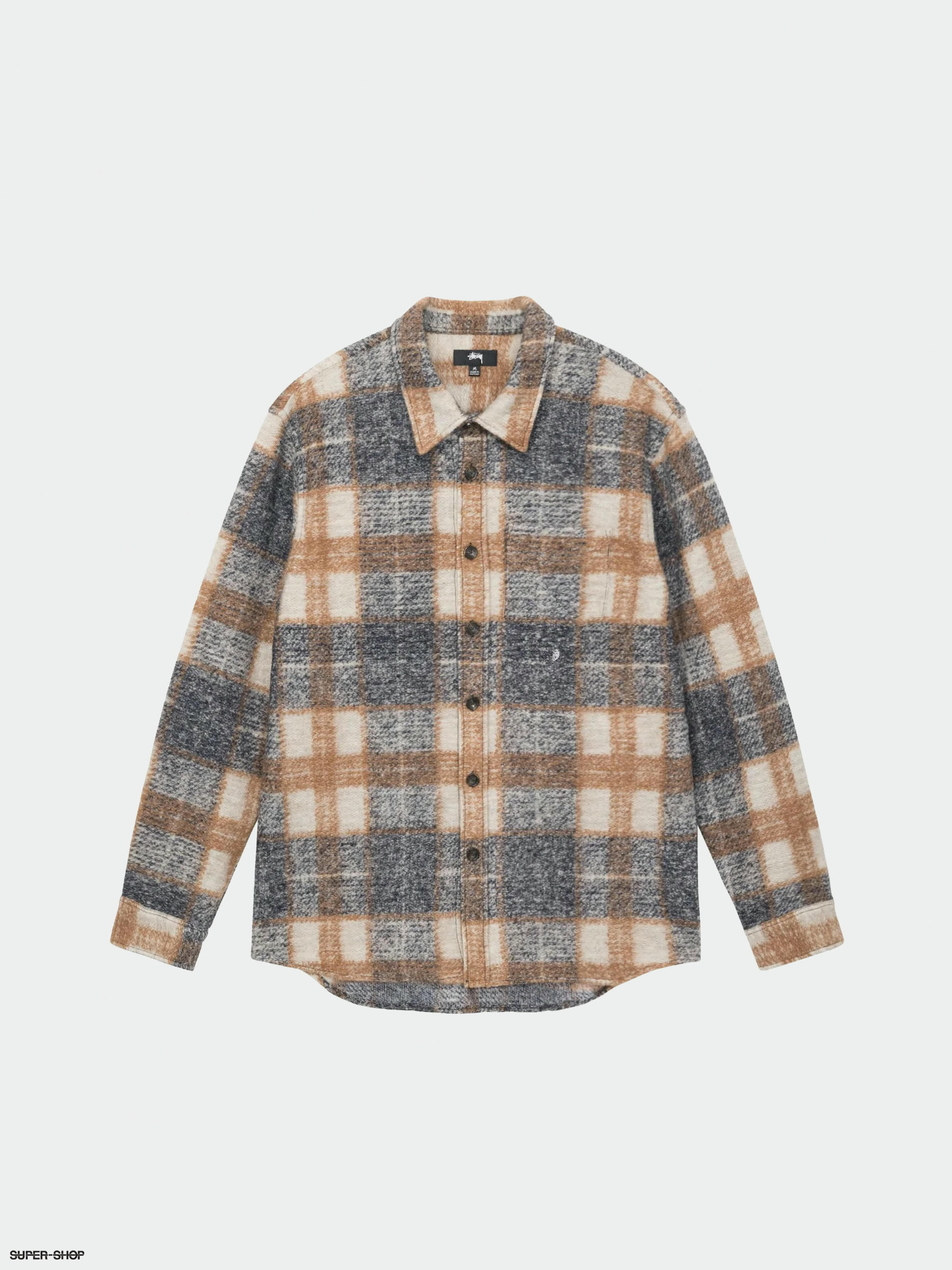 Stussy Plaid Knit Shirt (navy)