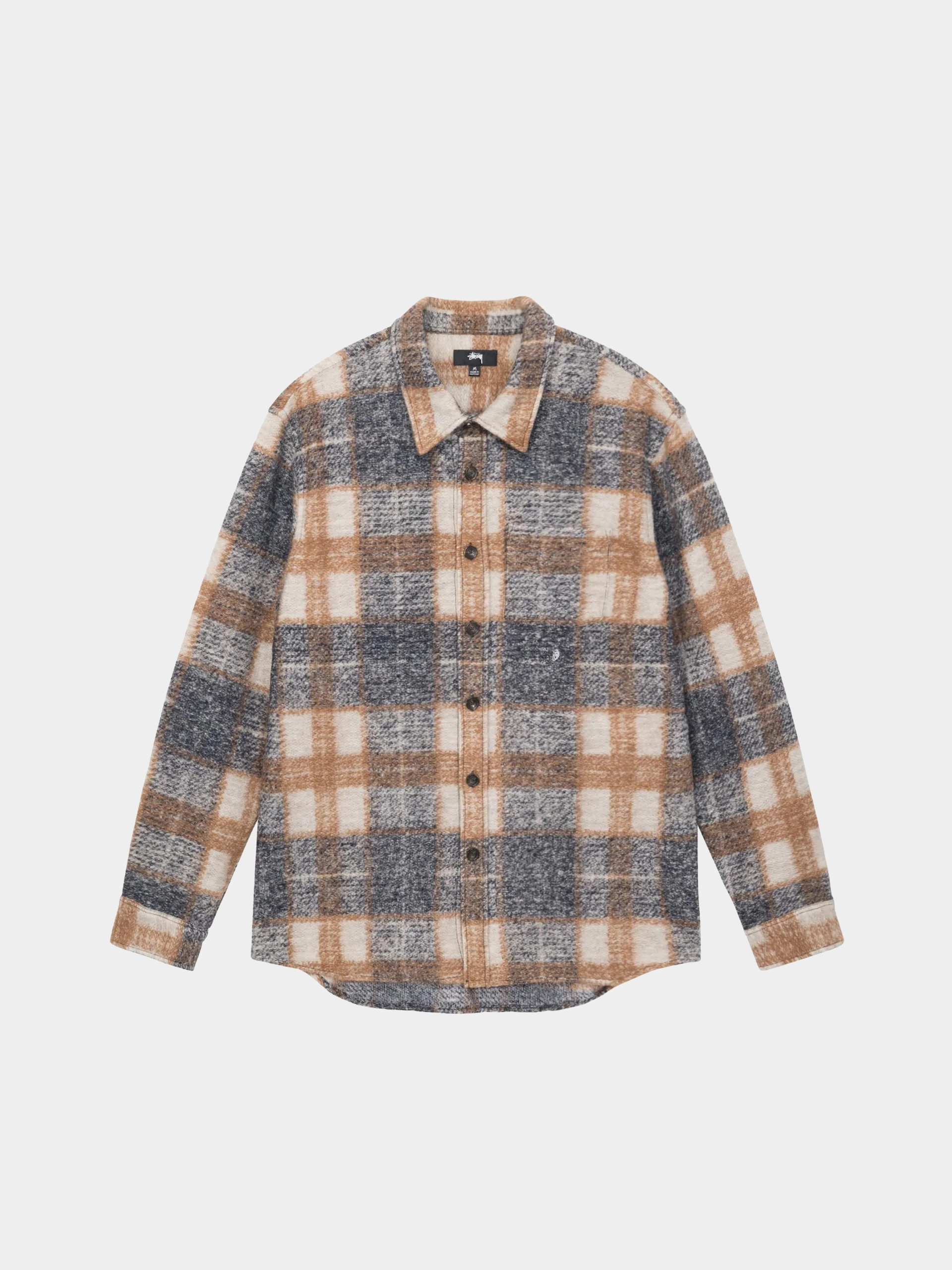 Stussy Plaid Knit Shirt (navy)