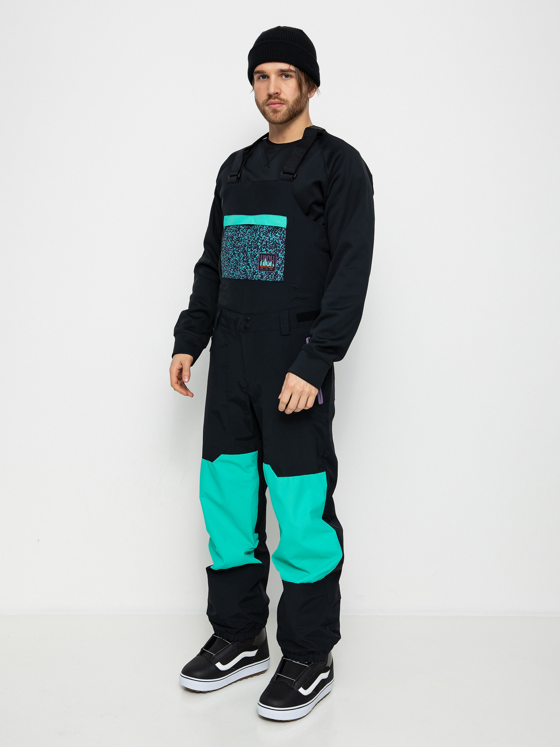 Quiksilver Fly High Bib Snowboard pants - blue, black (true