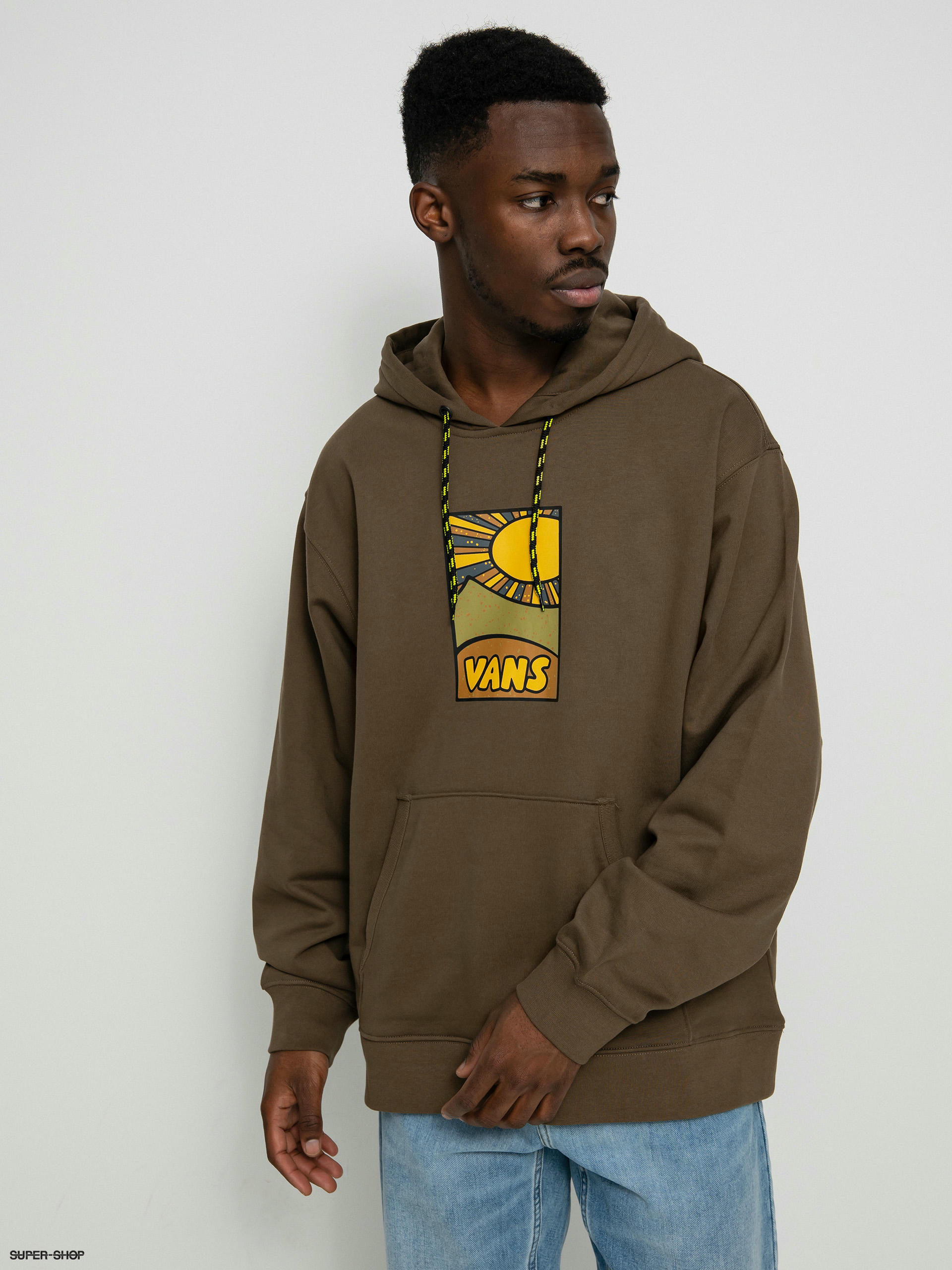 Vans green clearance and yellow hoodie