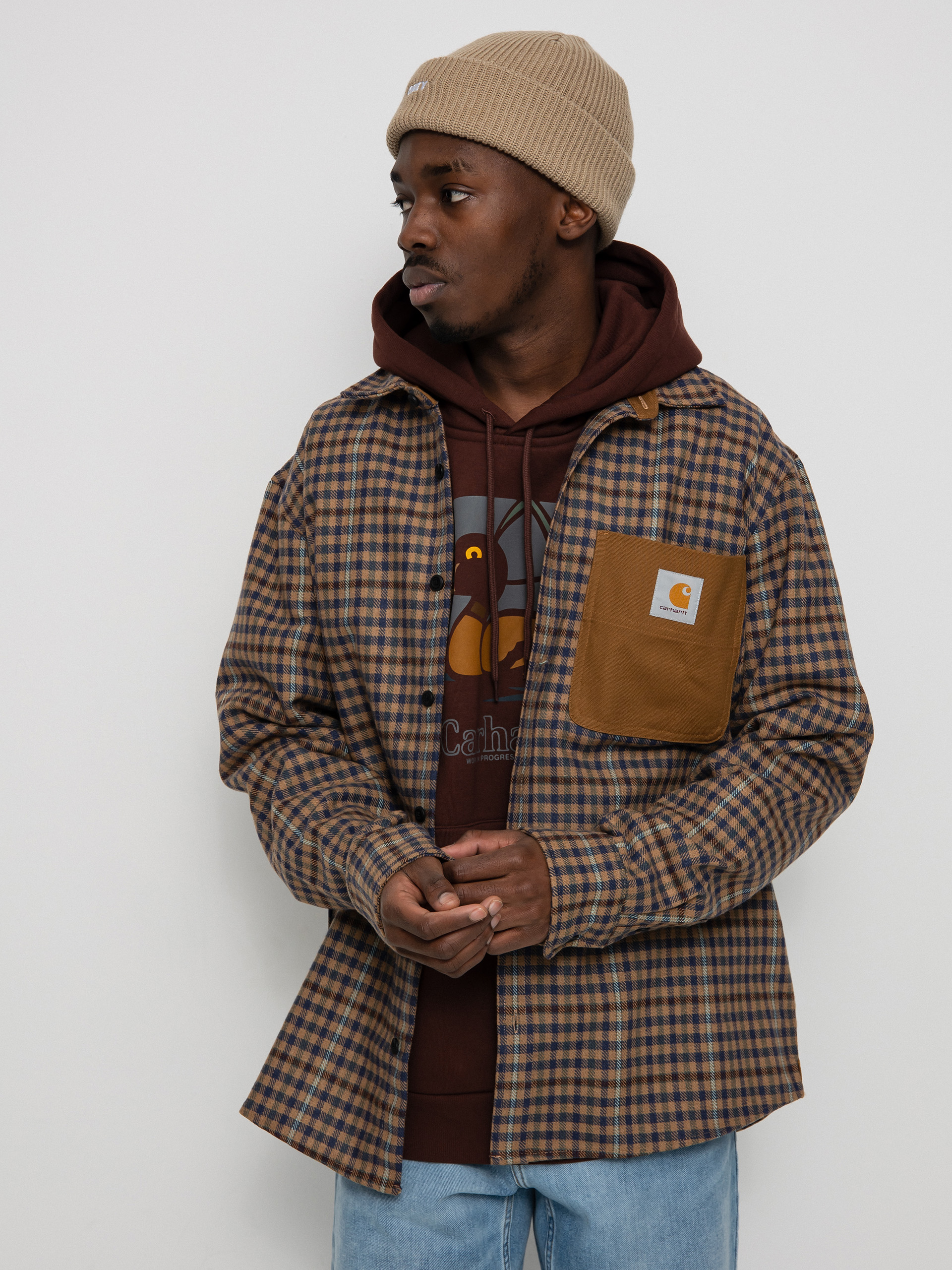 Carhartt WIP Asher Shirt (asher check/jasper/hamilton brown)