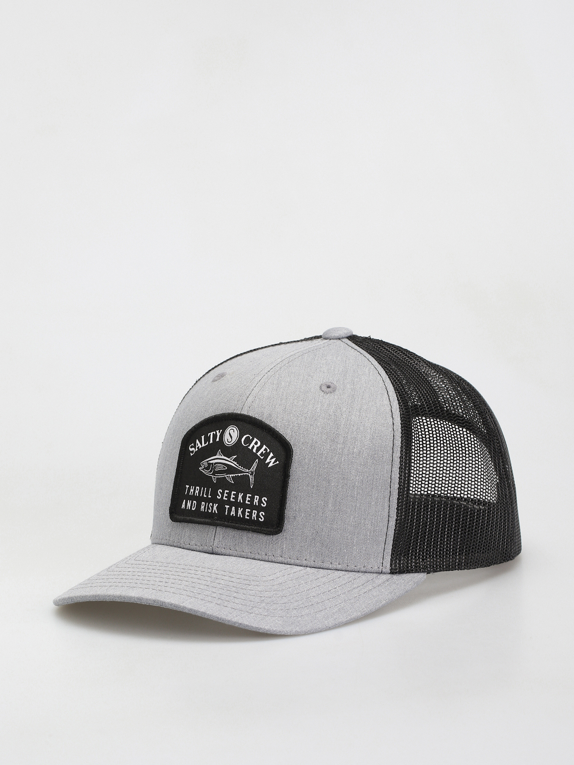 Salty Crew Fishmonger Retro Trucker Cap (heather grey/black)
