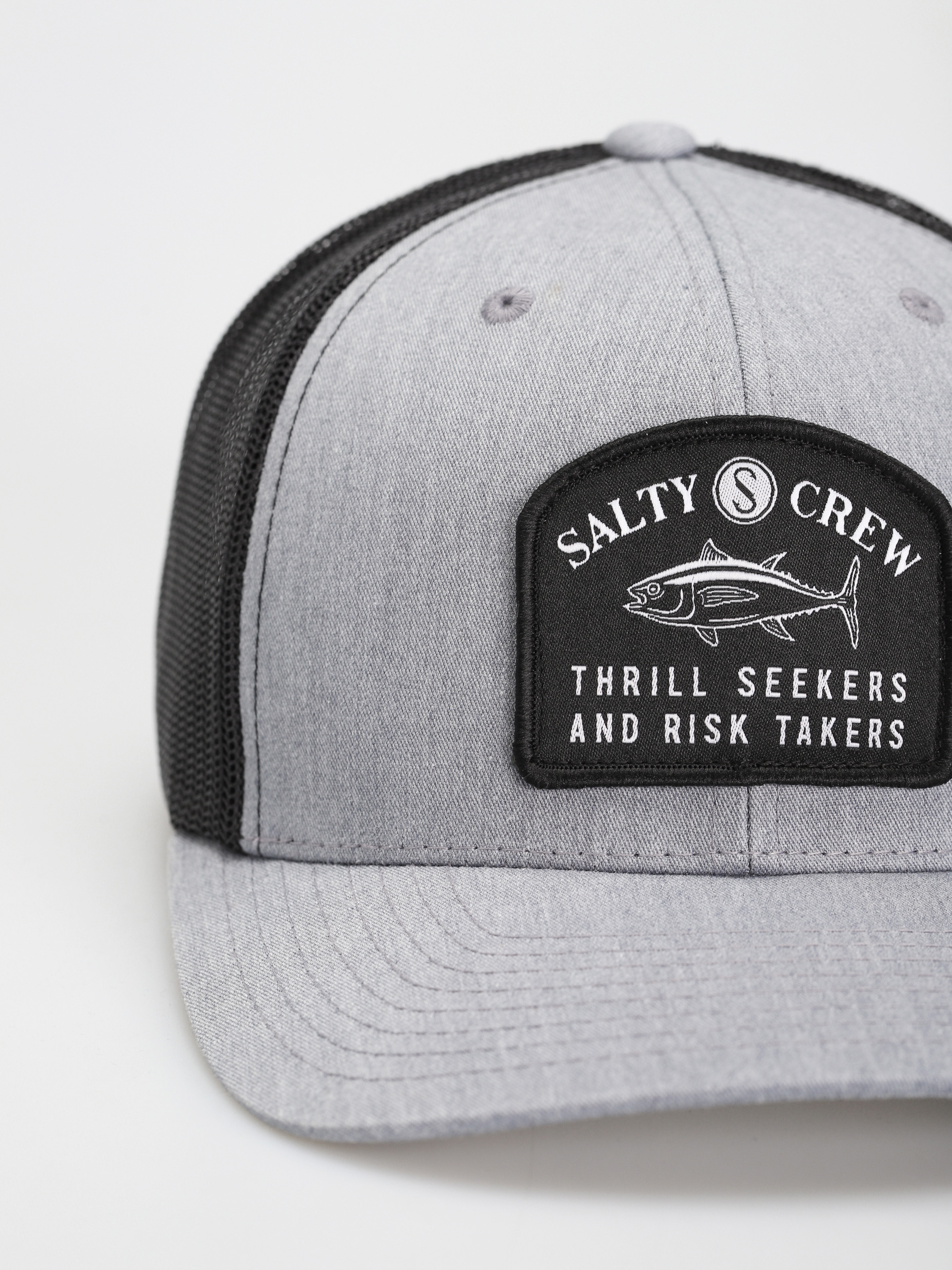 Salty Crew Fishmonger Retro Trucker Cap (heather grey/black)