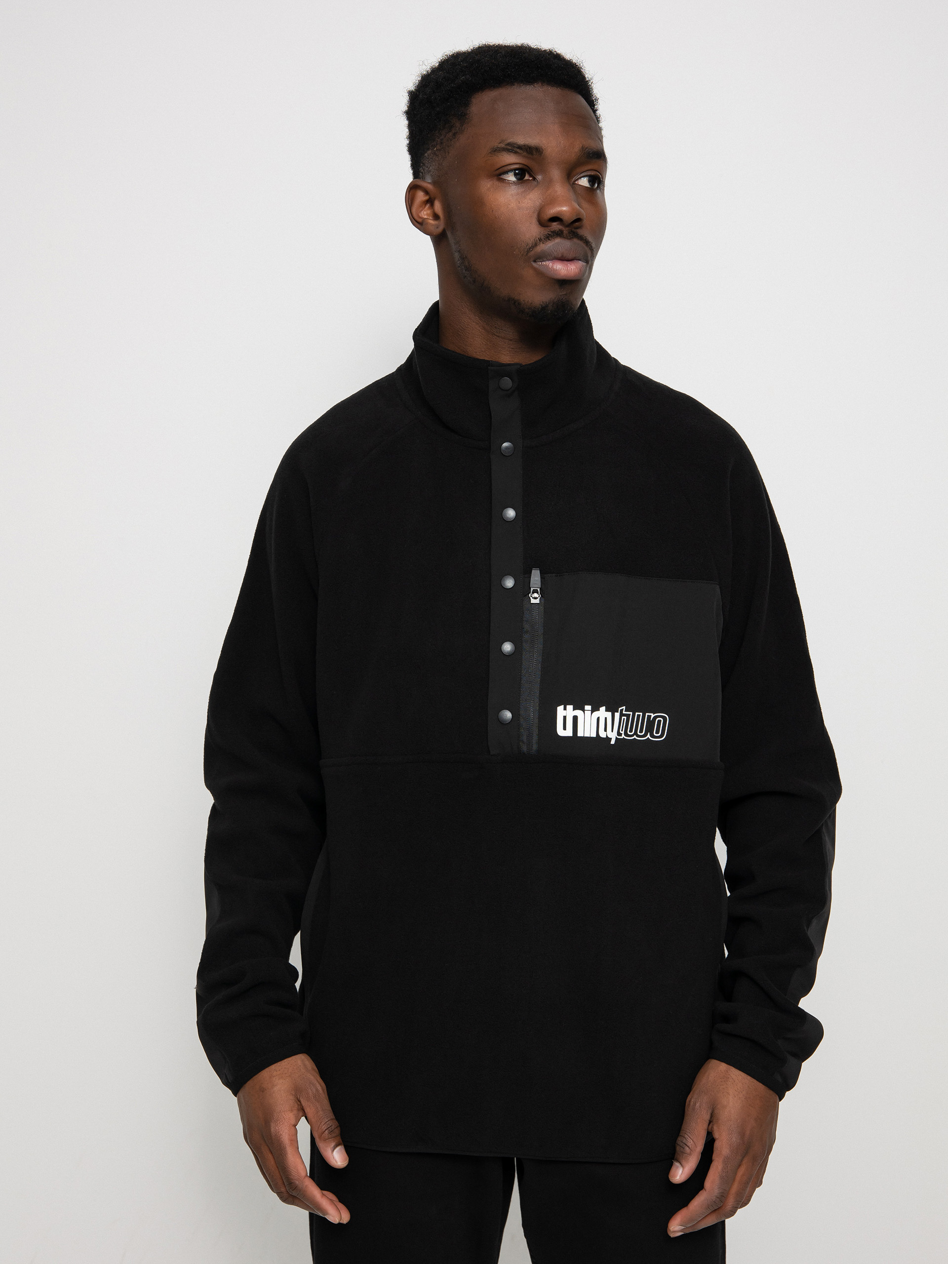 Mens ThirtyTwo Rest Stop Anorak HD Active sweatshirt (black)