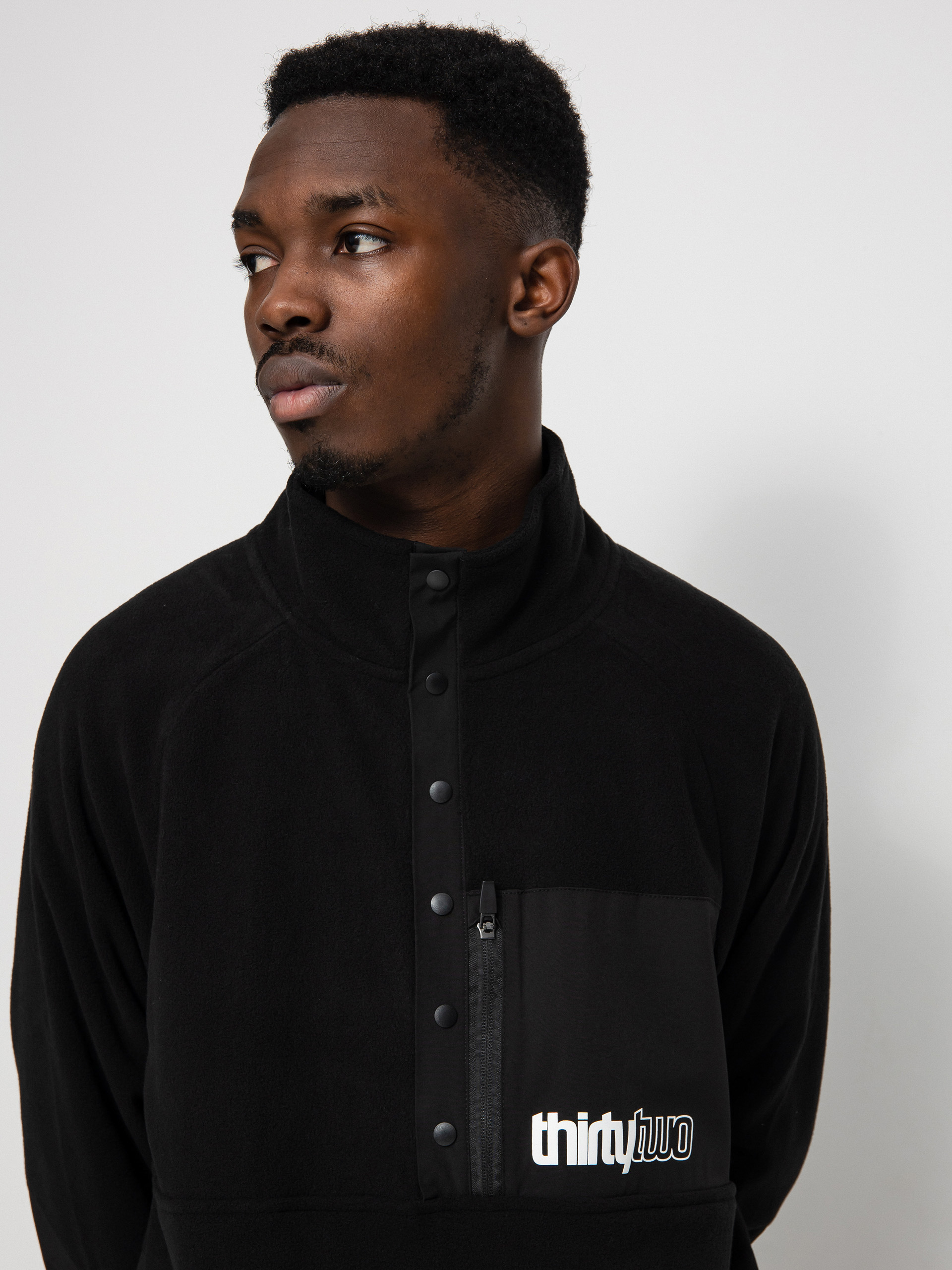 Mens ThirtyTwo Rest Stop Anorak HD Active sweatshirt (black)