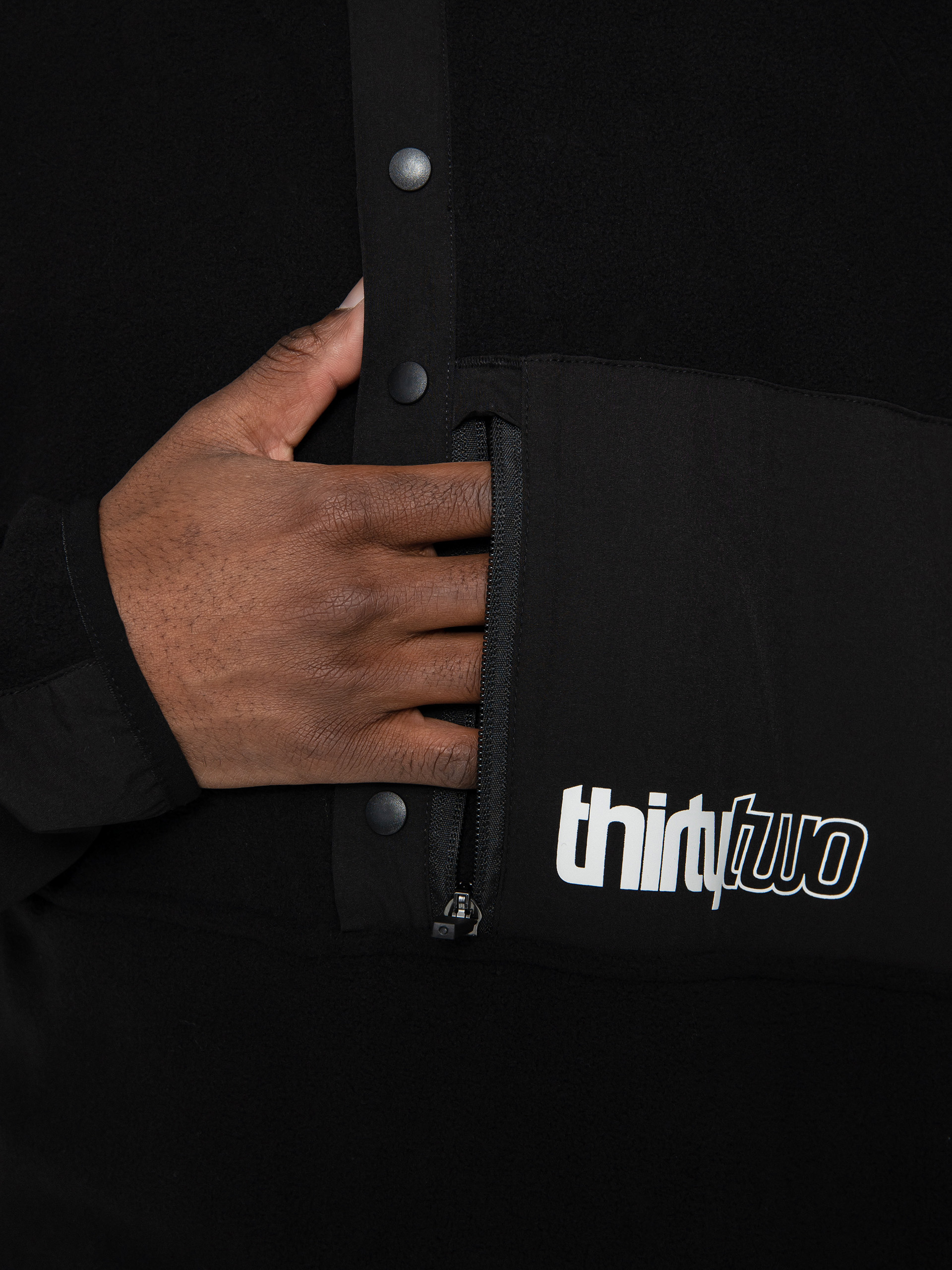 Mens ThirtyTwo Rest Stop Anorak HD Active sweatshirt (black)