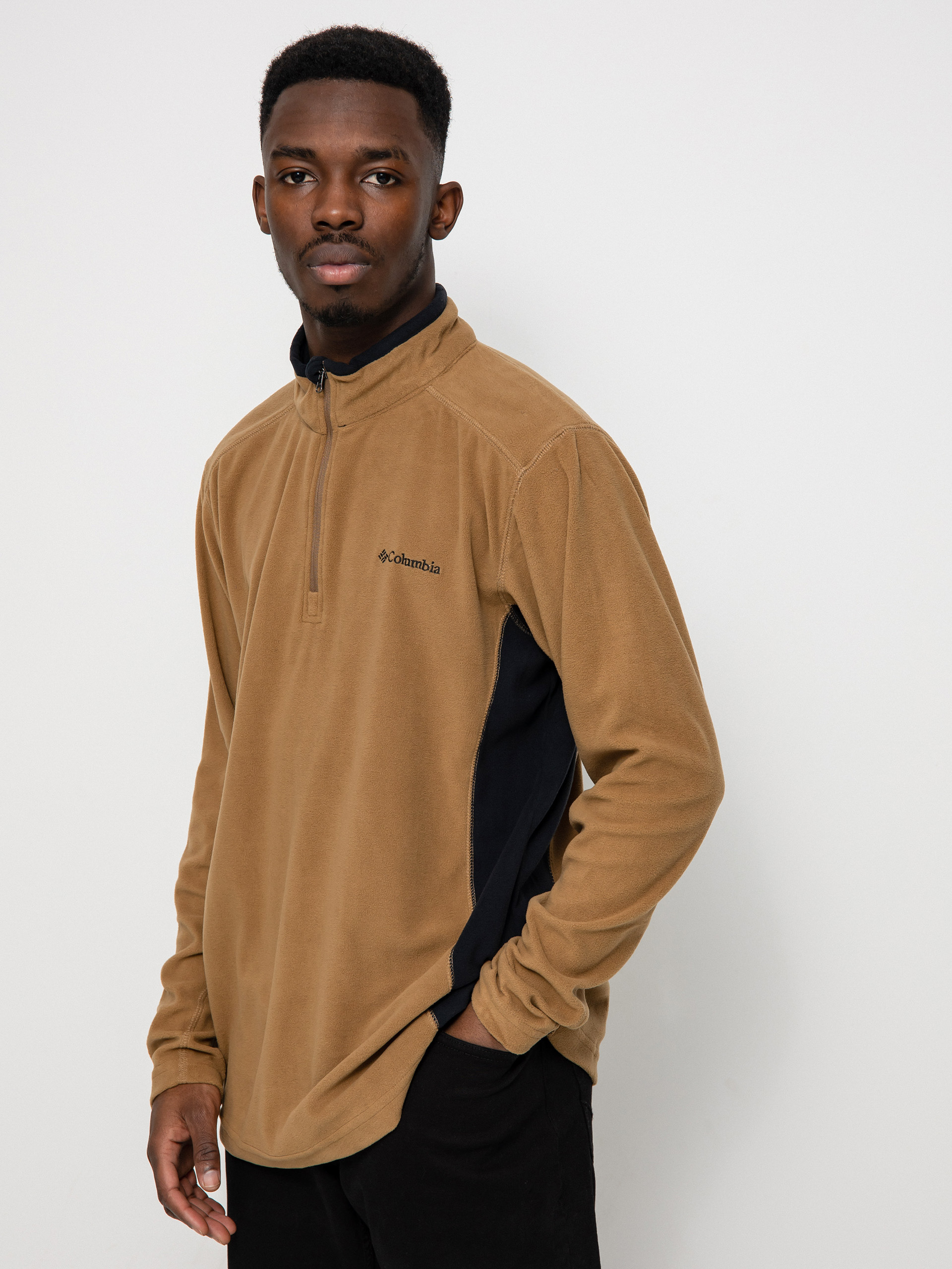 Mens Columbia Klamath Range II Half Zip Fleece  (delta black)