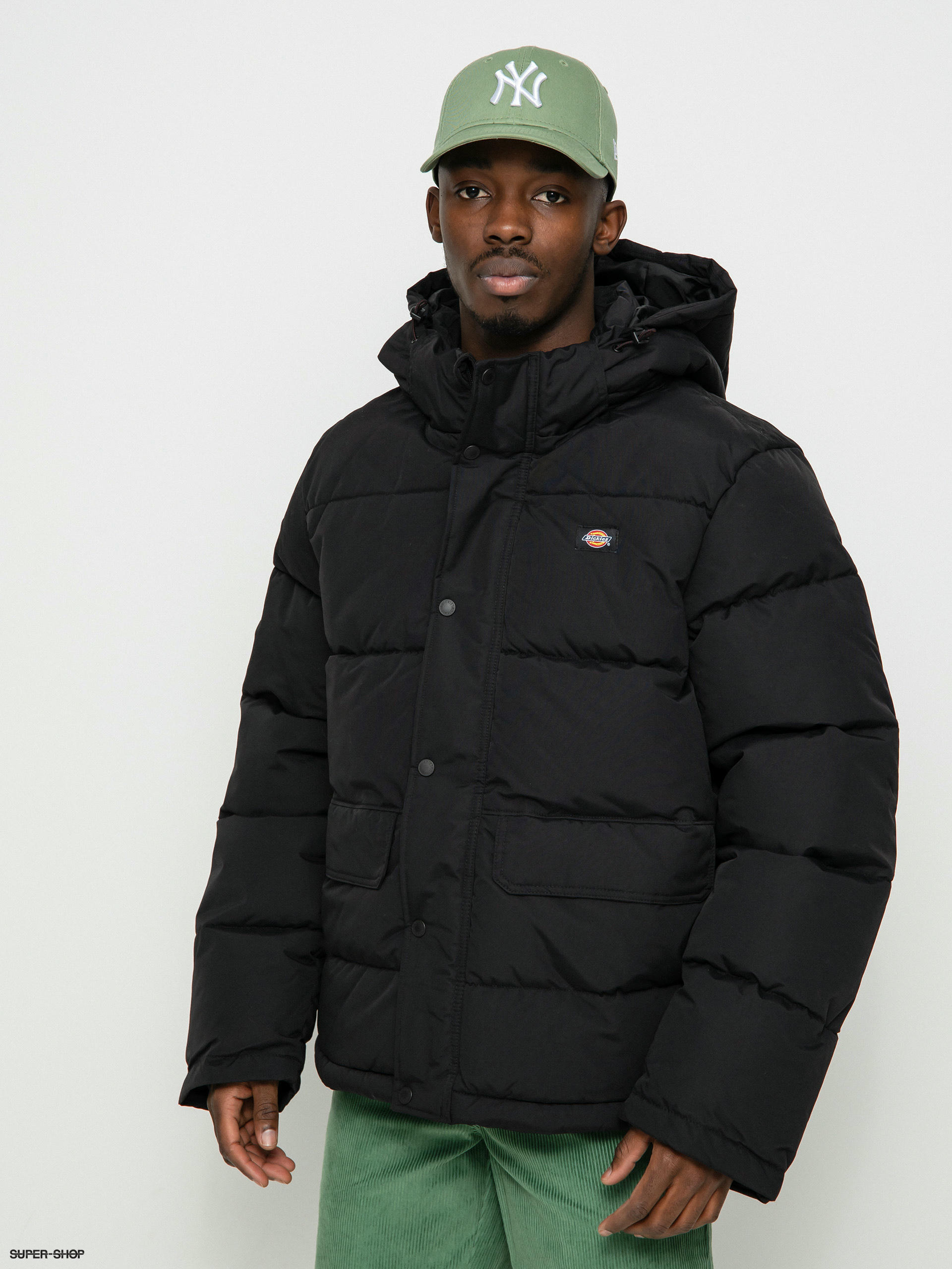 Black warm cheap puffer jacket