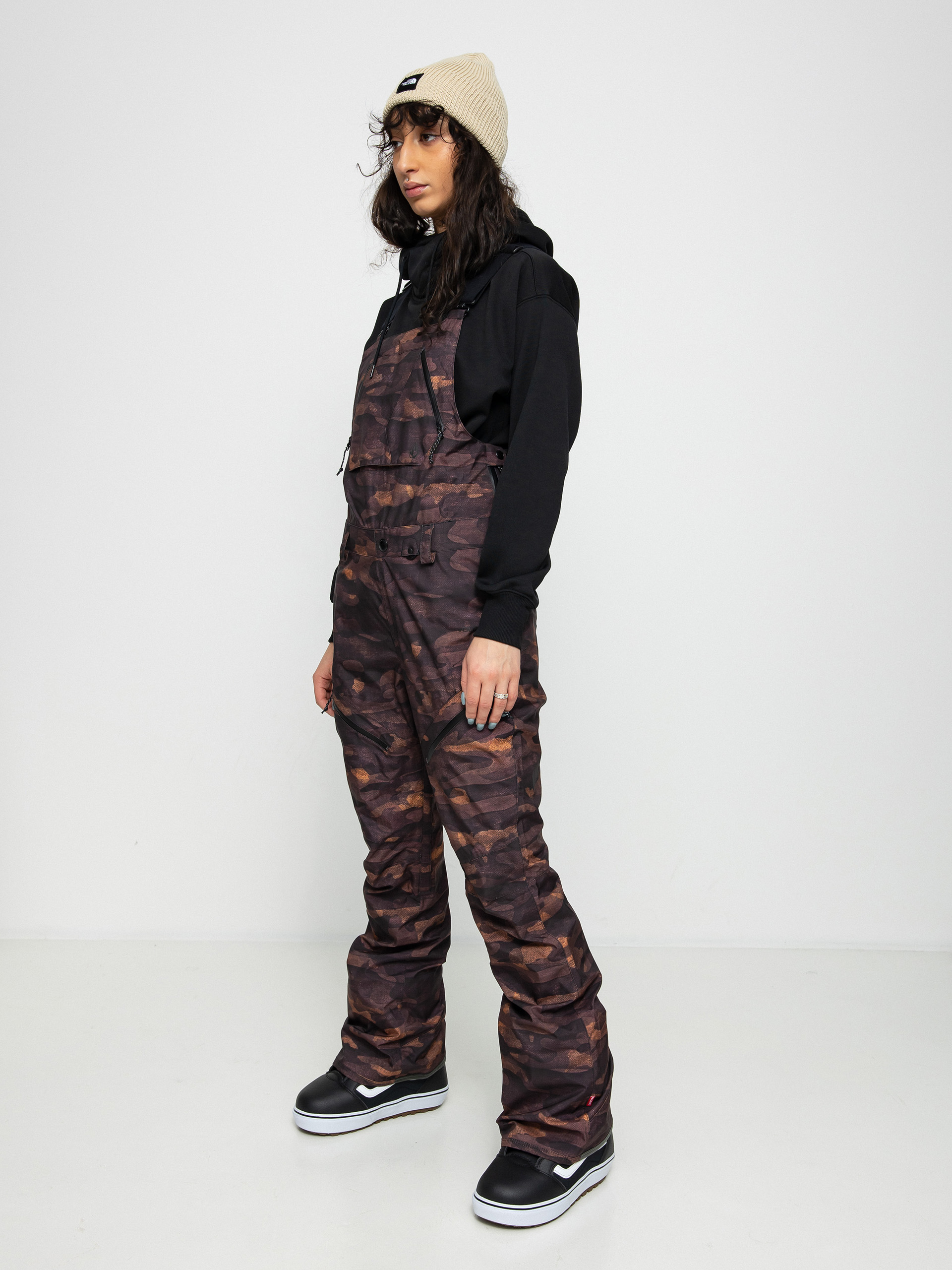 Womens Volcom Elm Stretch Gore Bib Overall Snowboard pants (dusk camo)