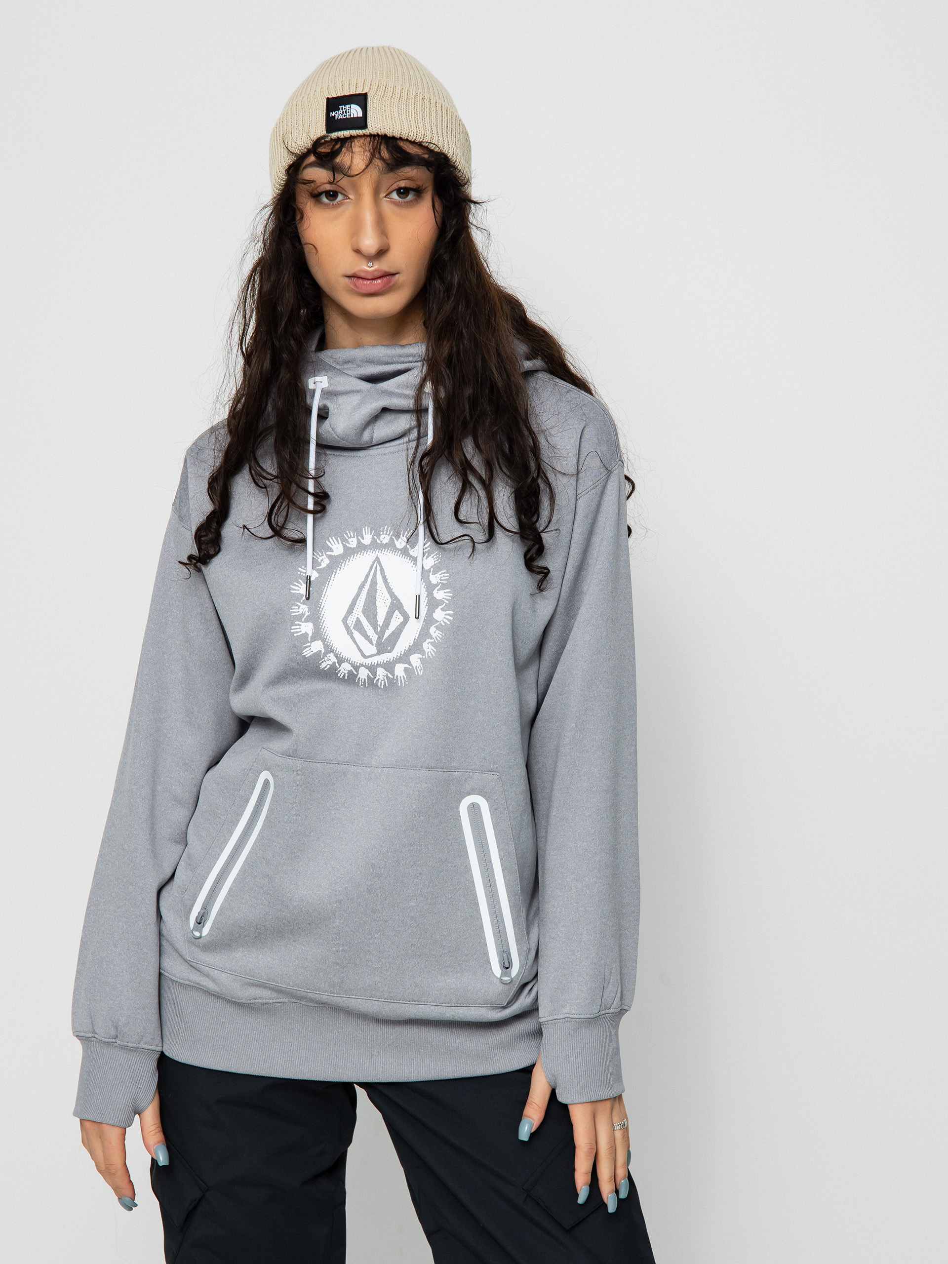 Damen Volcom Spring Shred HD Hoodie (heather grey)