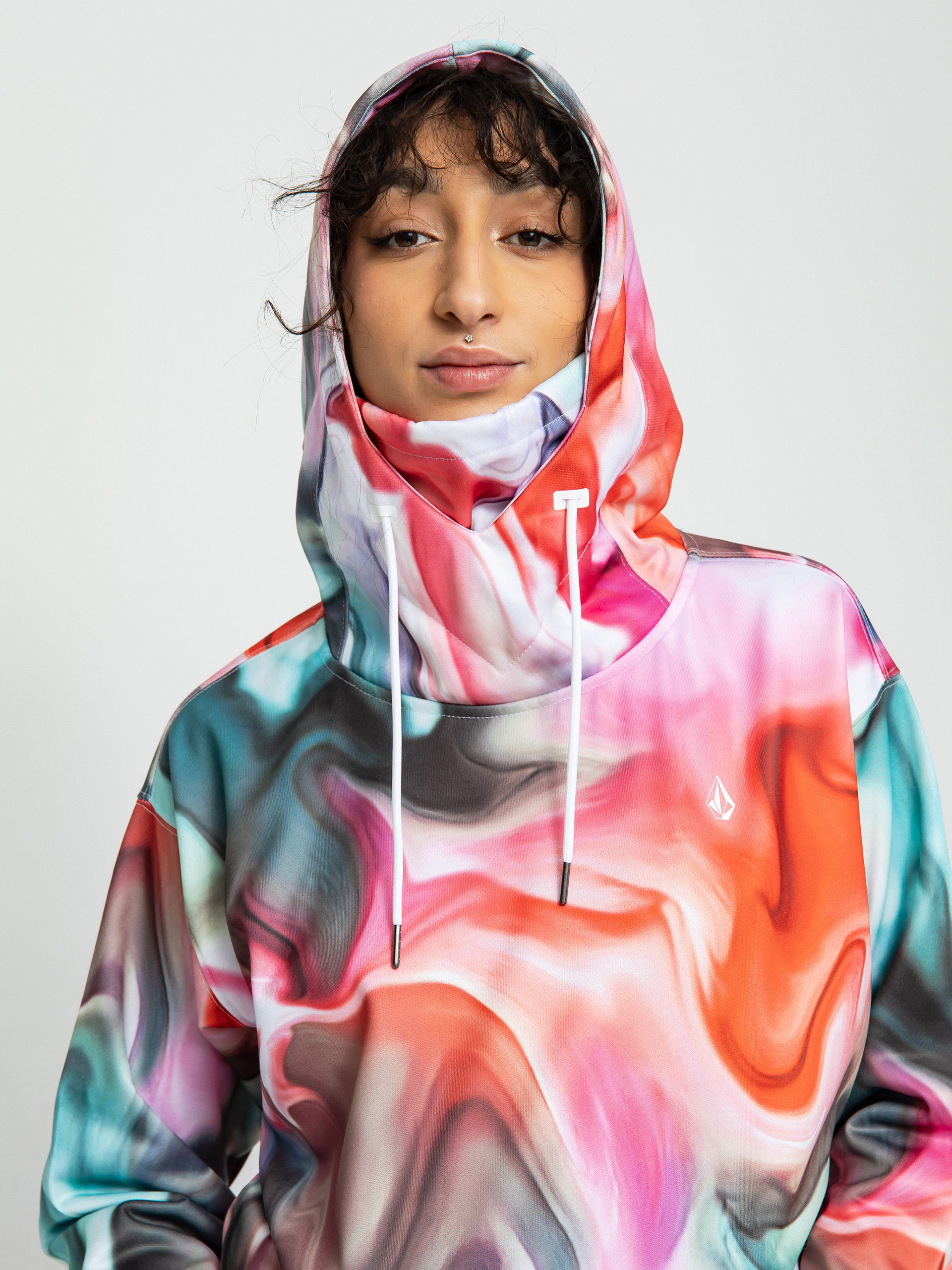 Womens Volcom Spring Shred HD Active sweatshirt (nebula print)