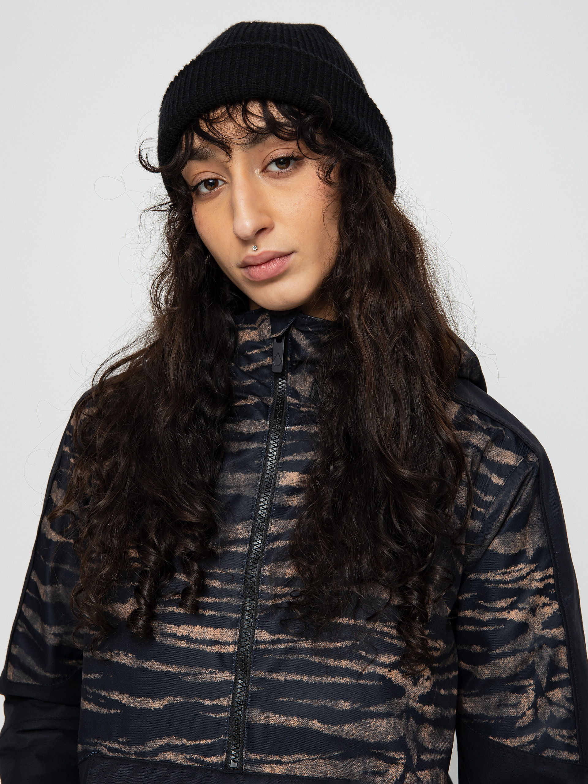 Volcom Mirror Pullover Snowboard jacket Wmn - black (tiger print)