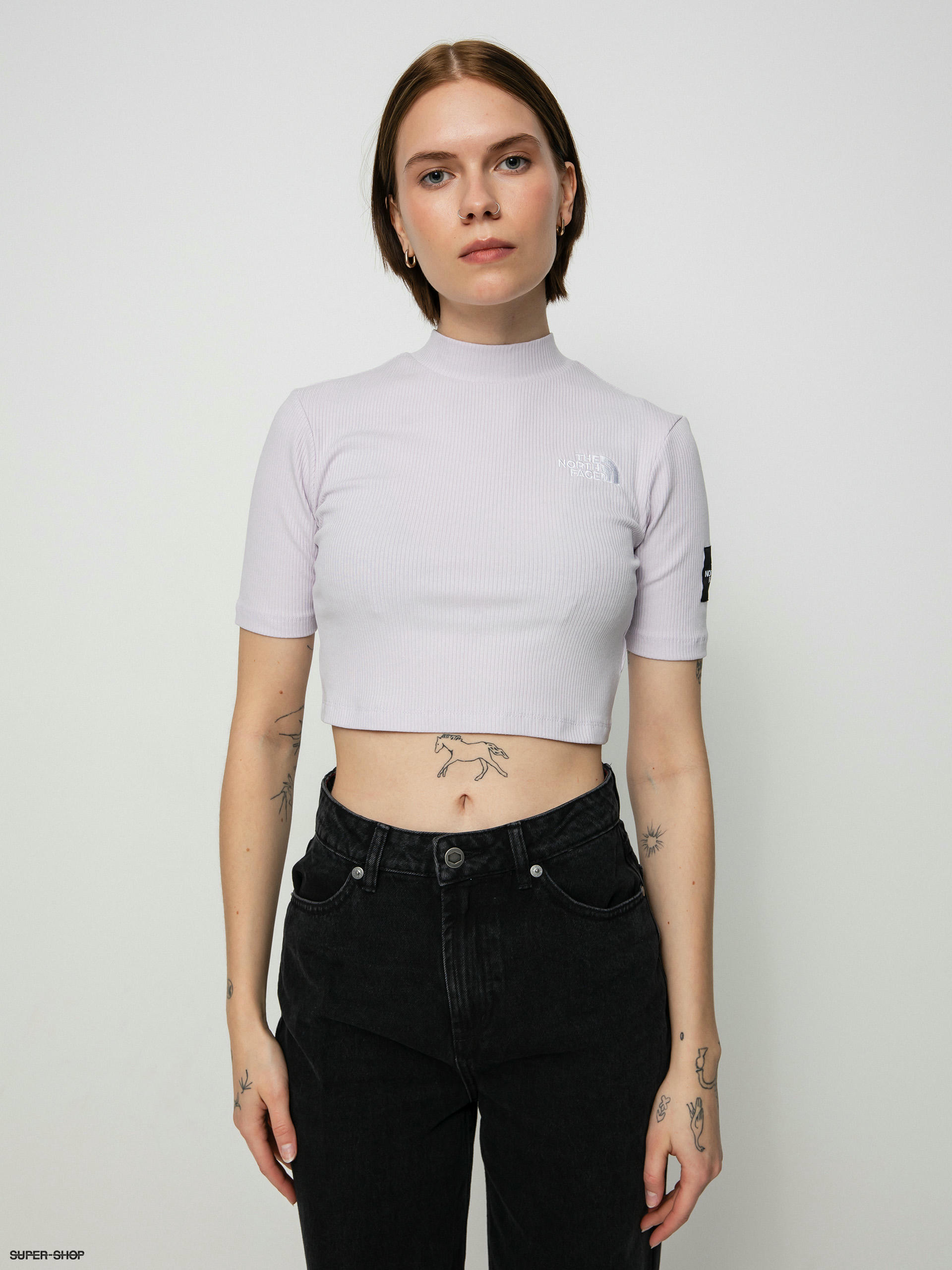 The North Face cropped tight fit t-shirt in lavender