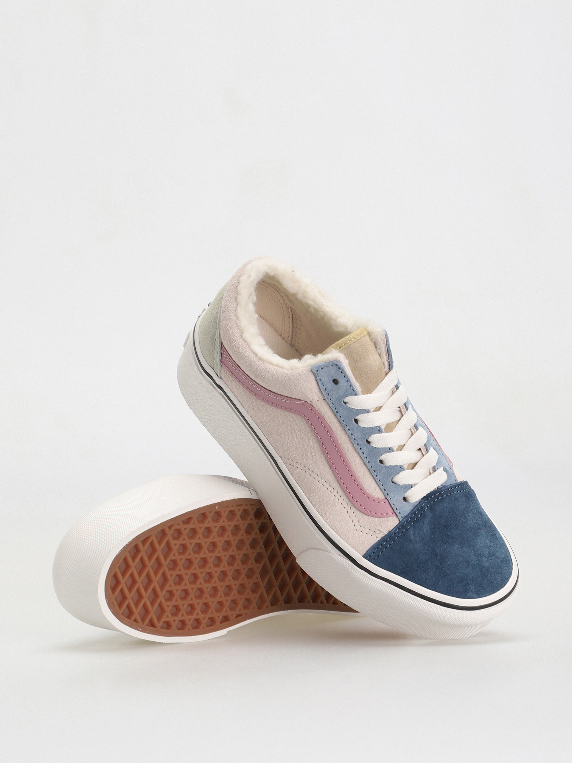 Vans Old Skool Stackform Shoes (pig suede/sherpa multi color)