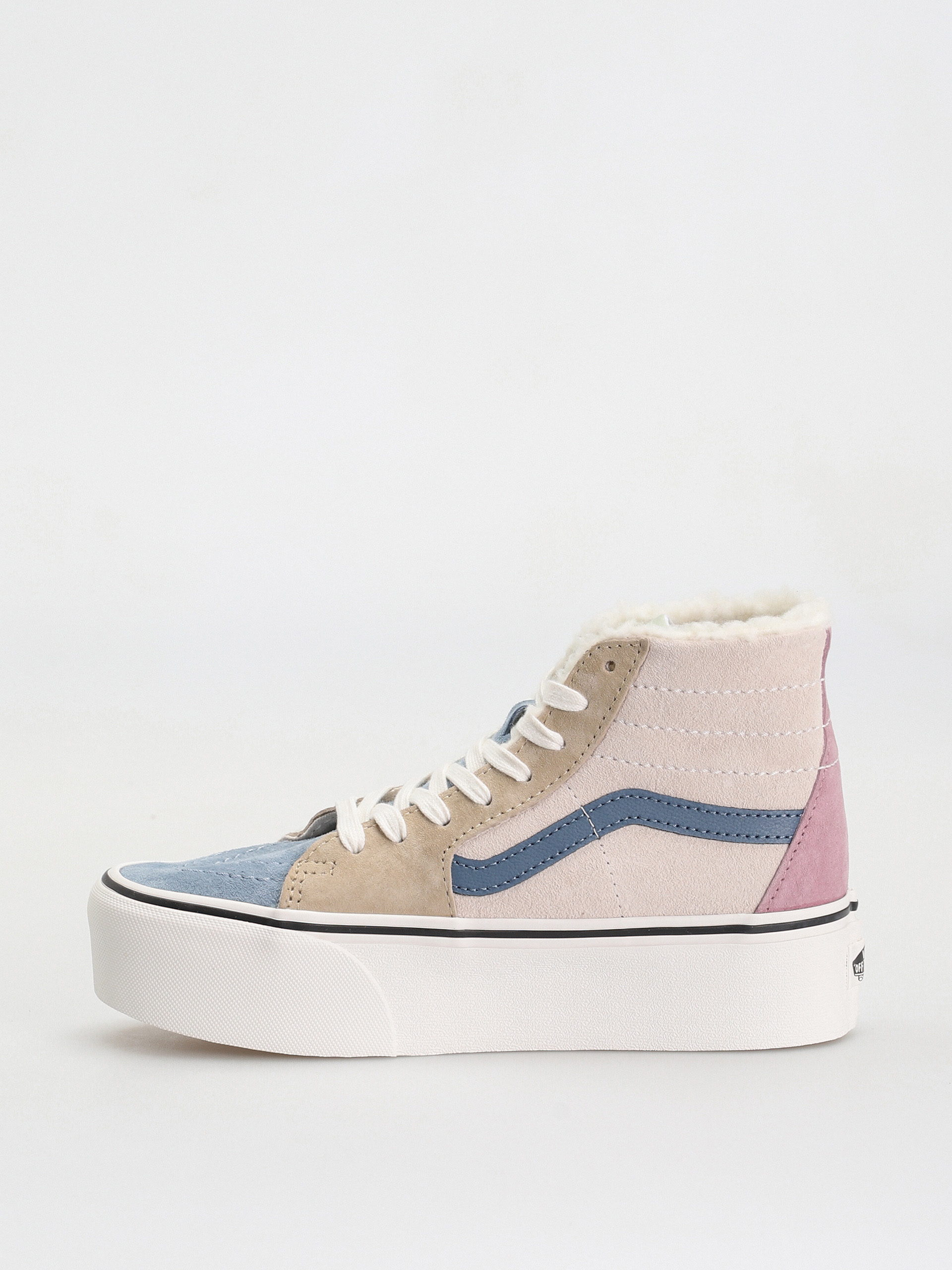 Vans Sk8 Hi Tapered Stackform Shoes (pig suede/sherpa multi color)