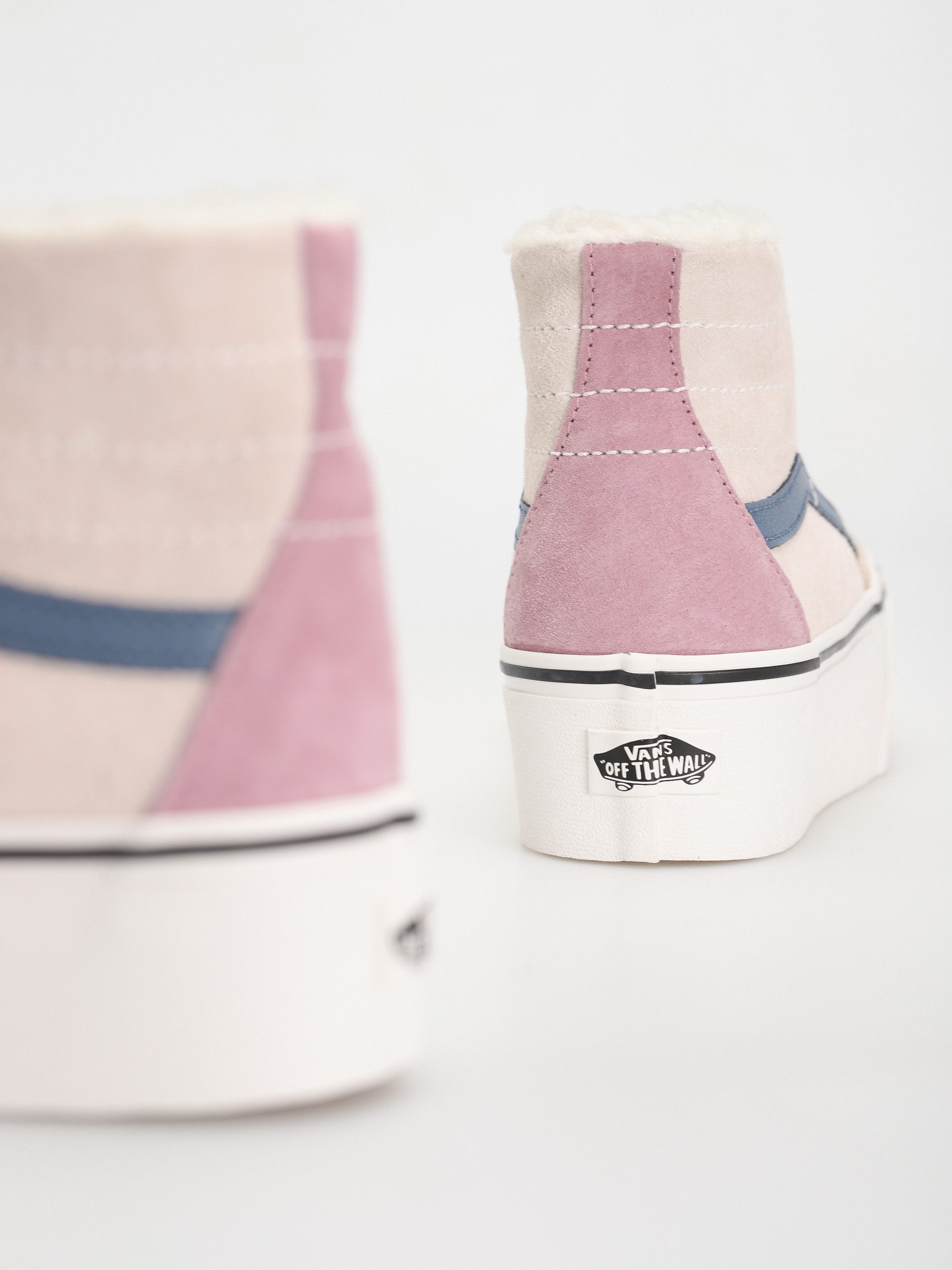 Vans Sk8 Hi Tapered Stackform Shoes (pig suede/sherpa multi color)