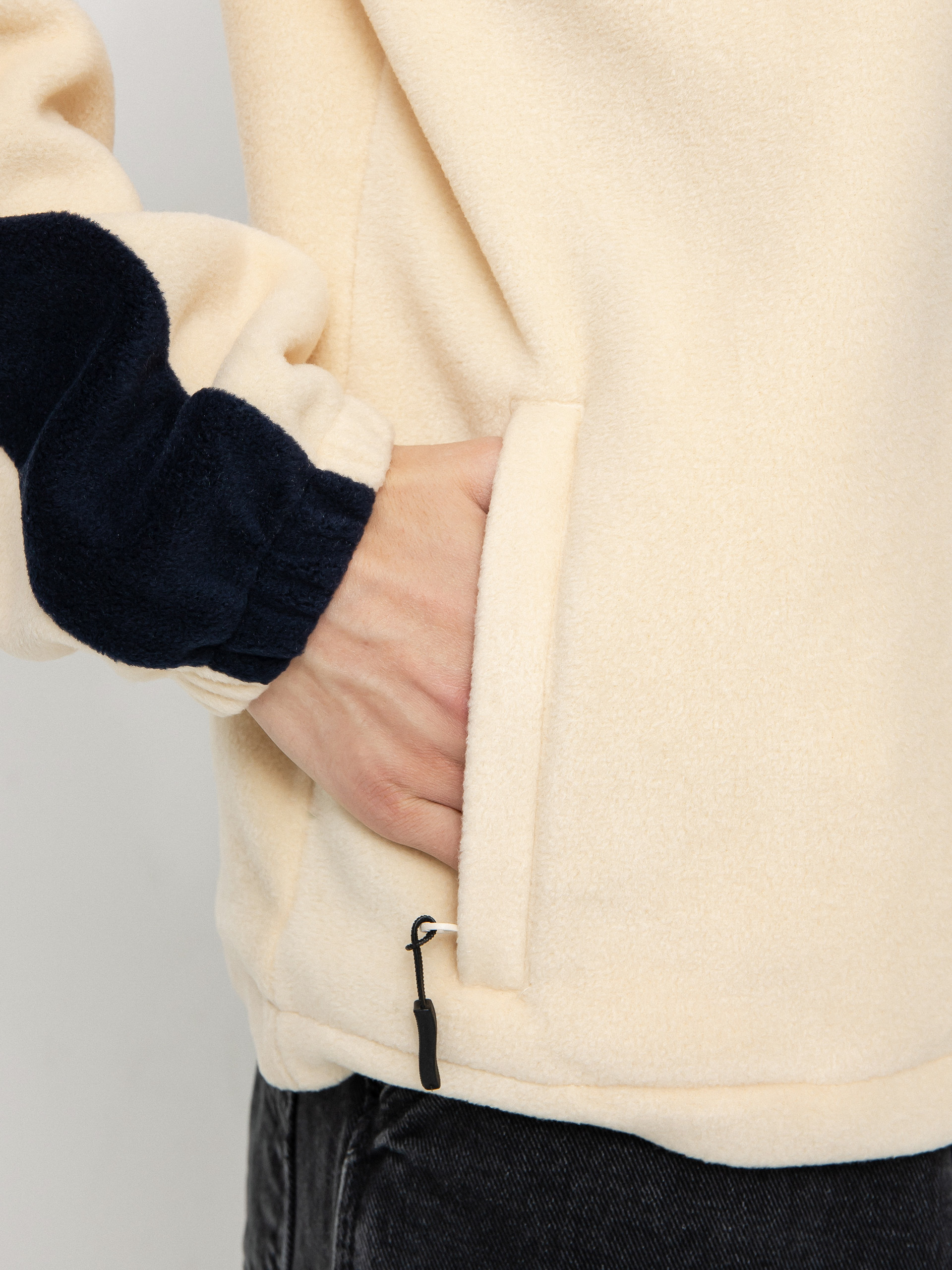 Mens Method Fast Times 1/4 Zip Fleece (oat/navy)