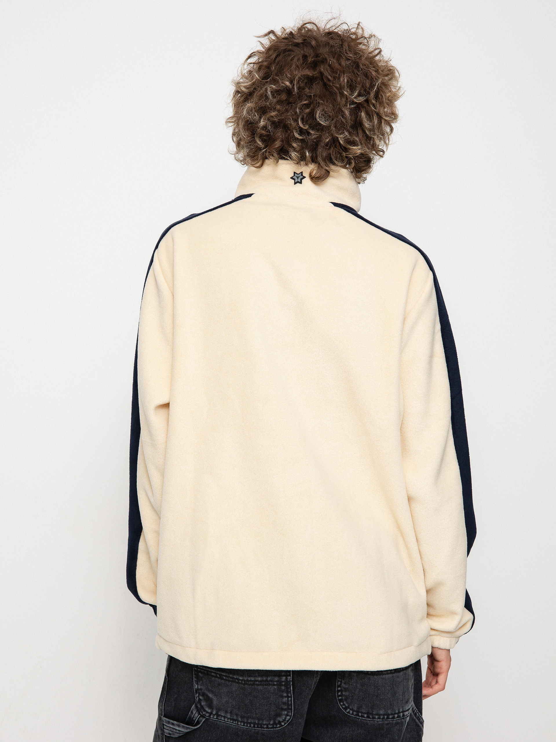 Mens Method Fast Times 1/4 Zip Fleece (oat/navy)