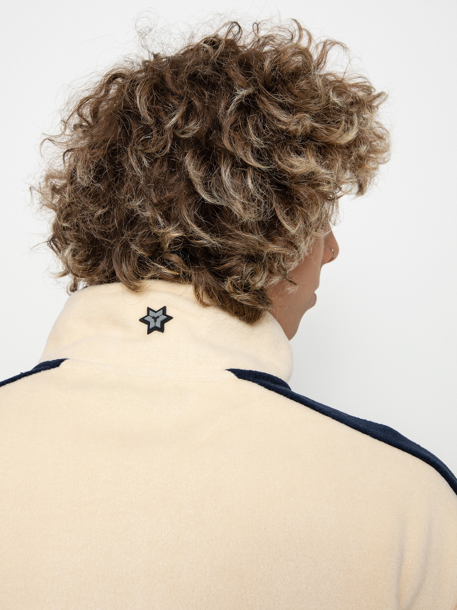 Mens Method Fast Times 1/4 Zip Fleece (oat/navy)