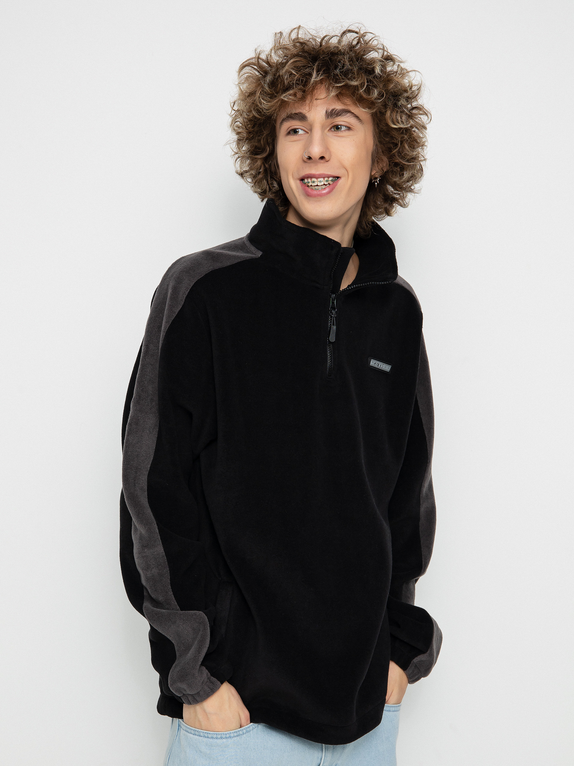 Method Fast Times 1/4 Zip Fleecejacke (black/dark grey)