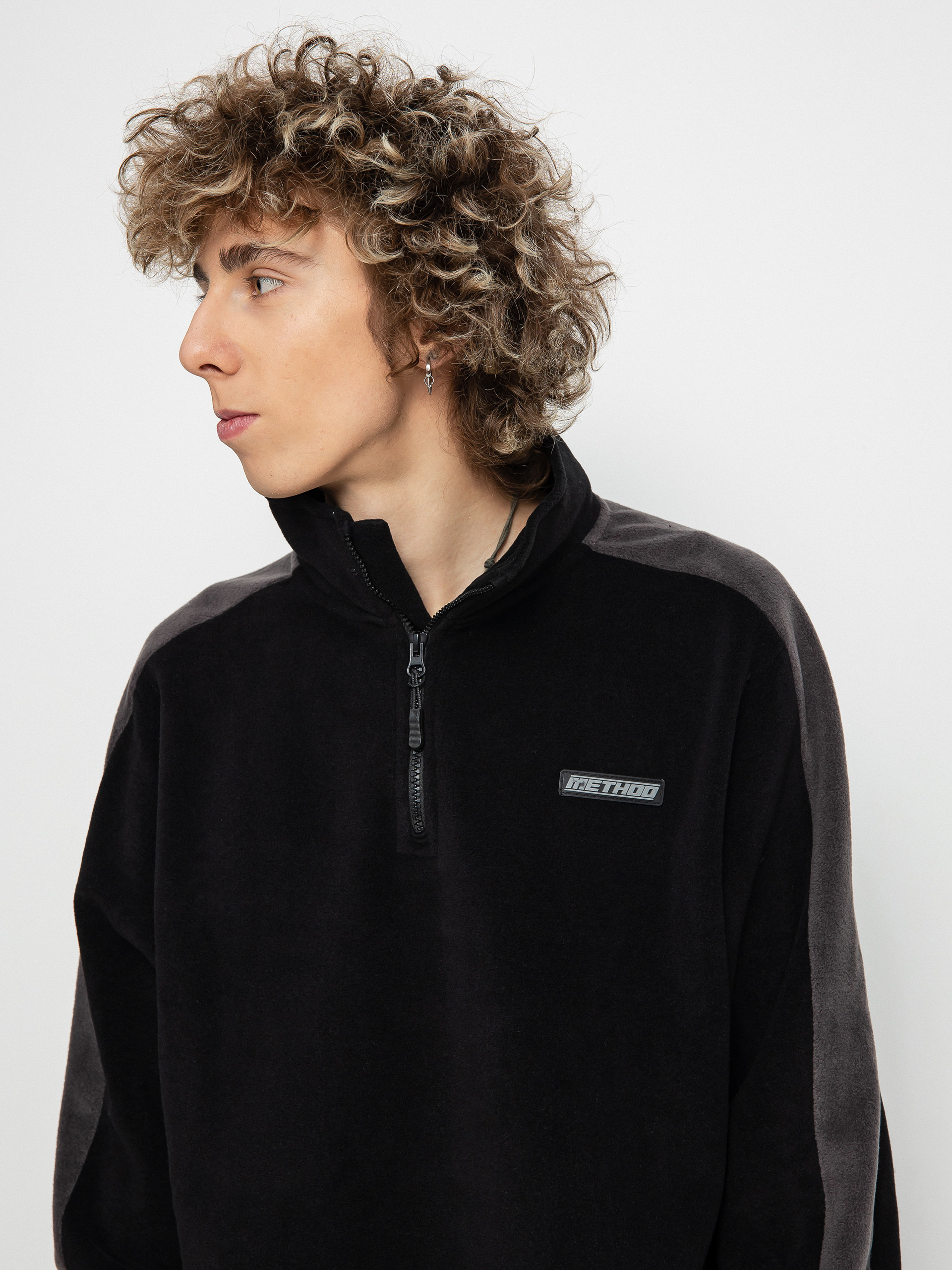 Mens Method Fast Times 1/4 Zip Fleece (black/dark grey)