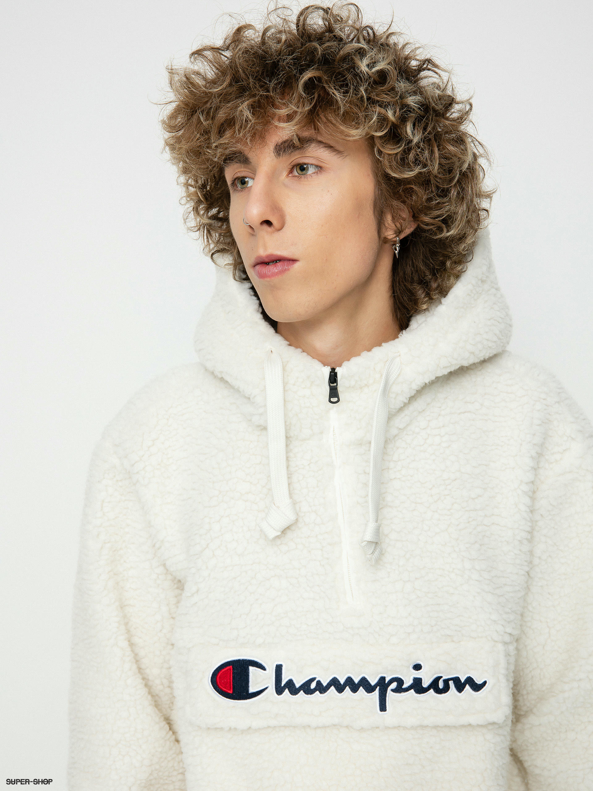 Champion sherpa hoodie sales white