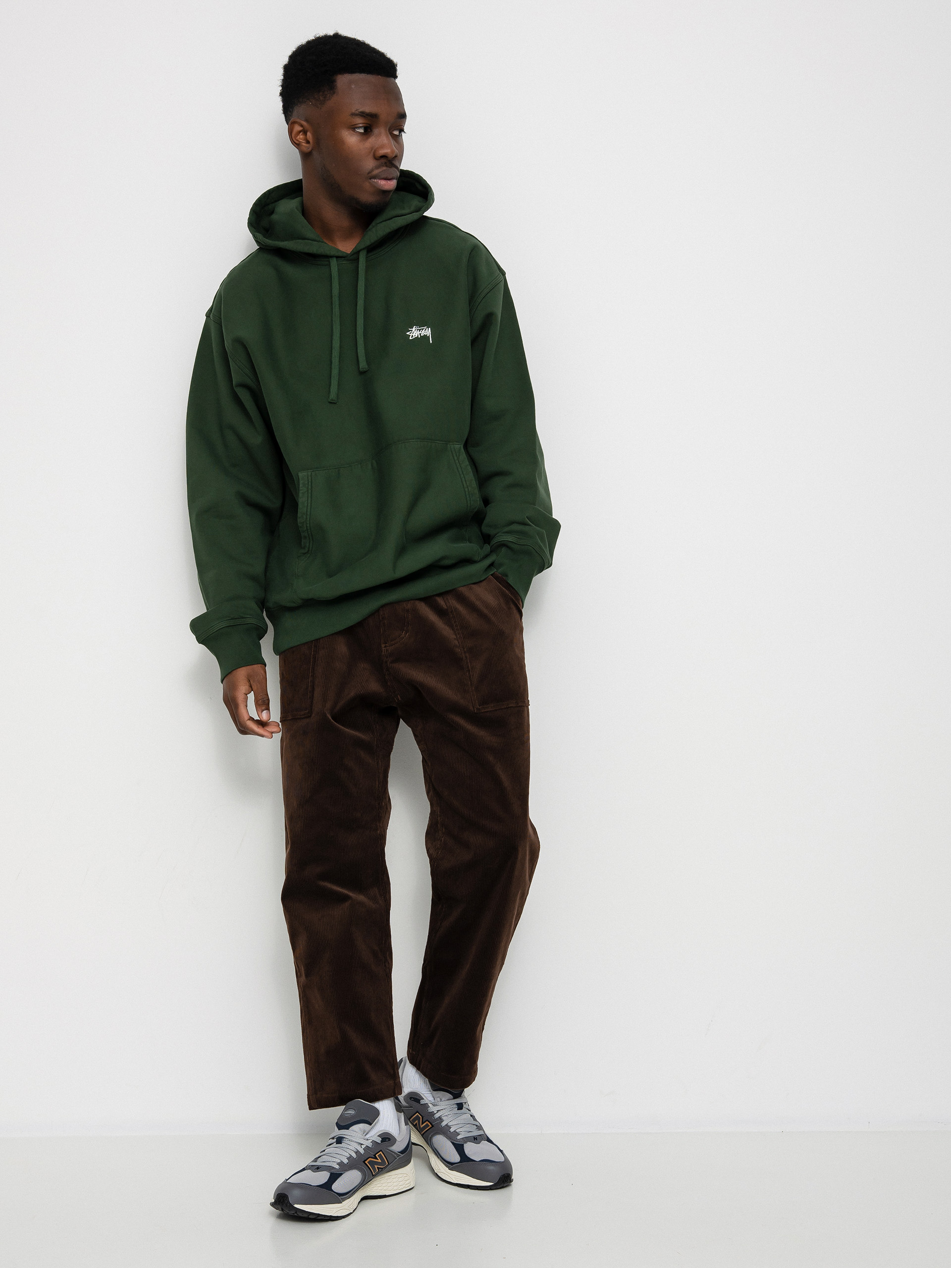 Stussy Stock Logo HD Hoodie (forest)