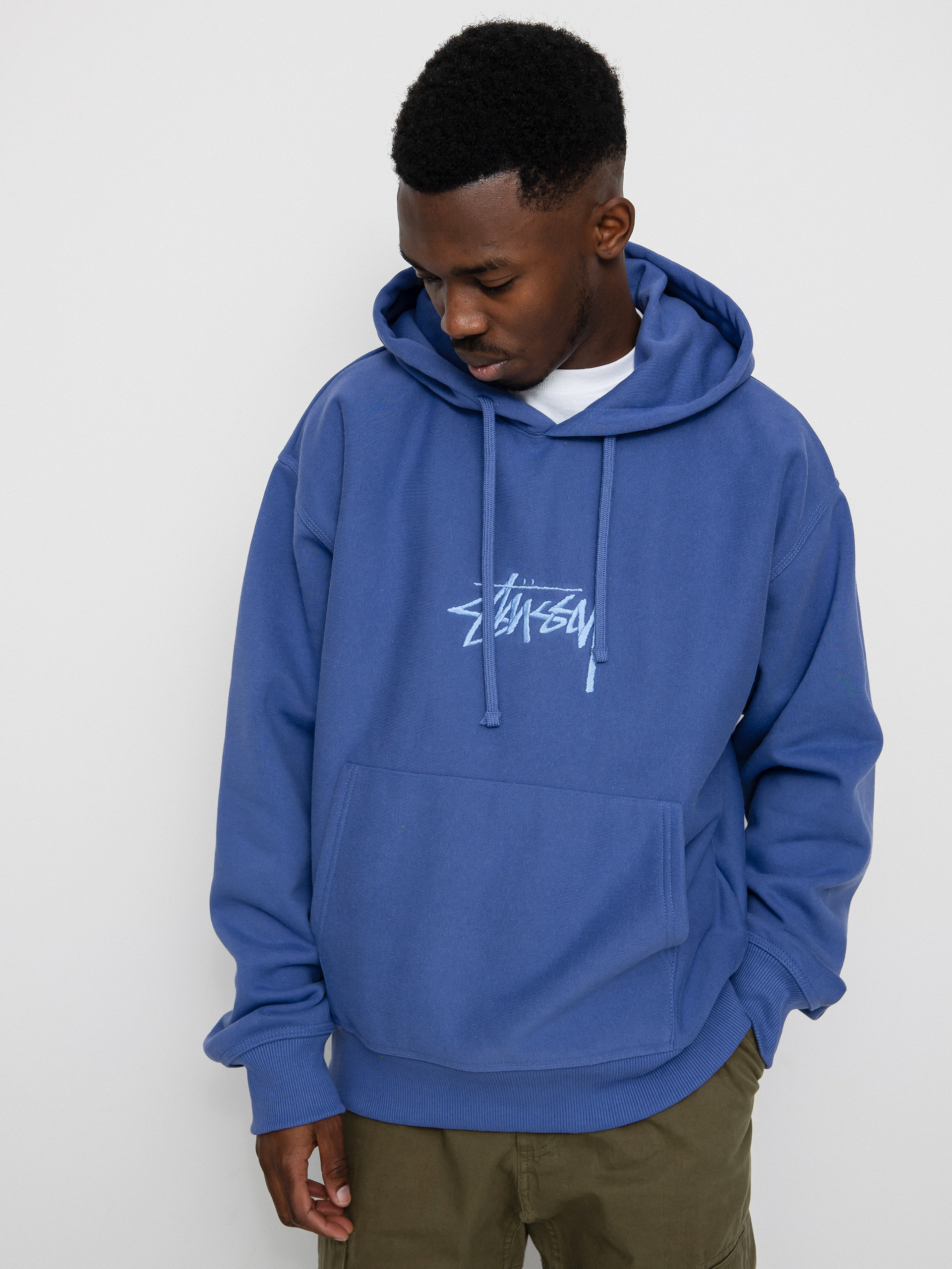 Stussy Stock Logo App. HD Hoodie - navy blue (denim)
