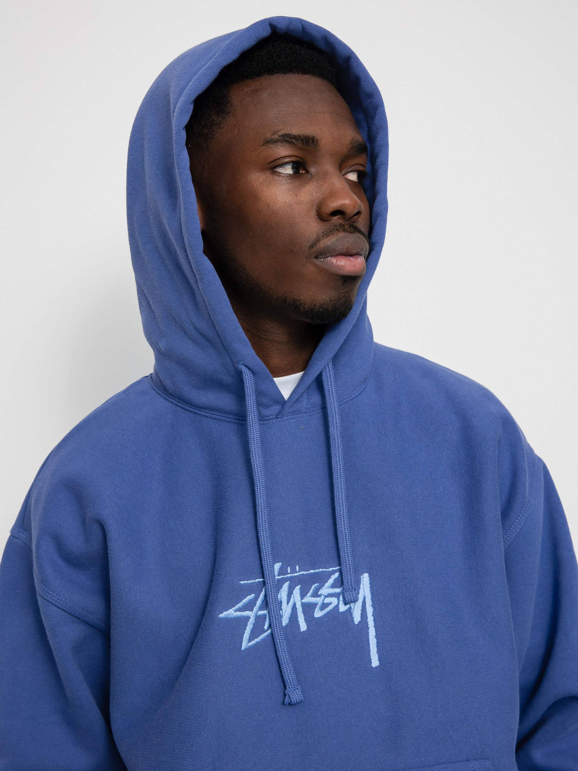 Stussy Stock Logo App. HD Hoodie - navy blue (denim)