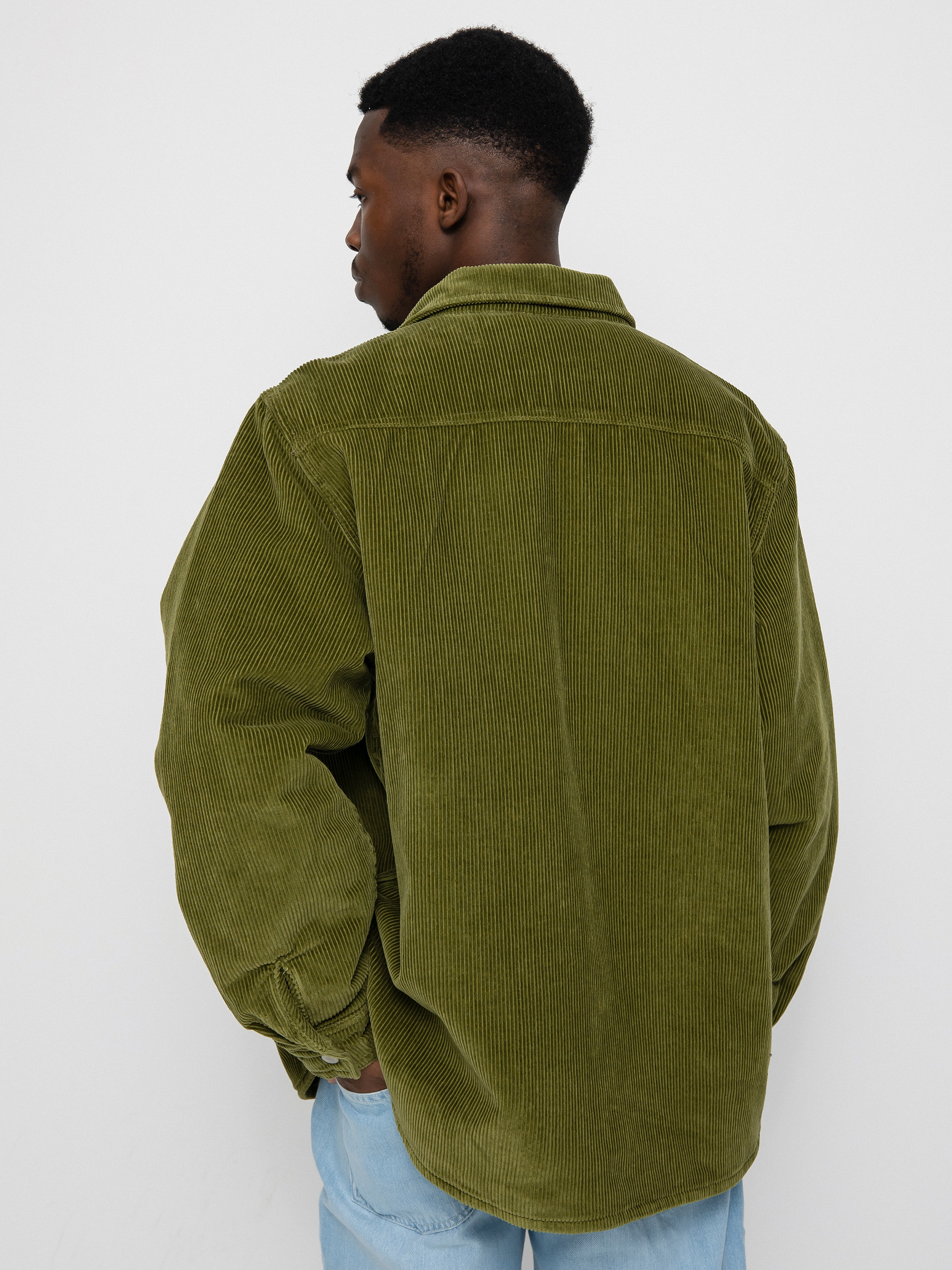 Stussy Cord Quilted Overshirt Jacket - green (olive)